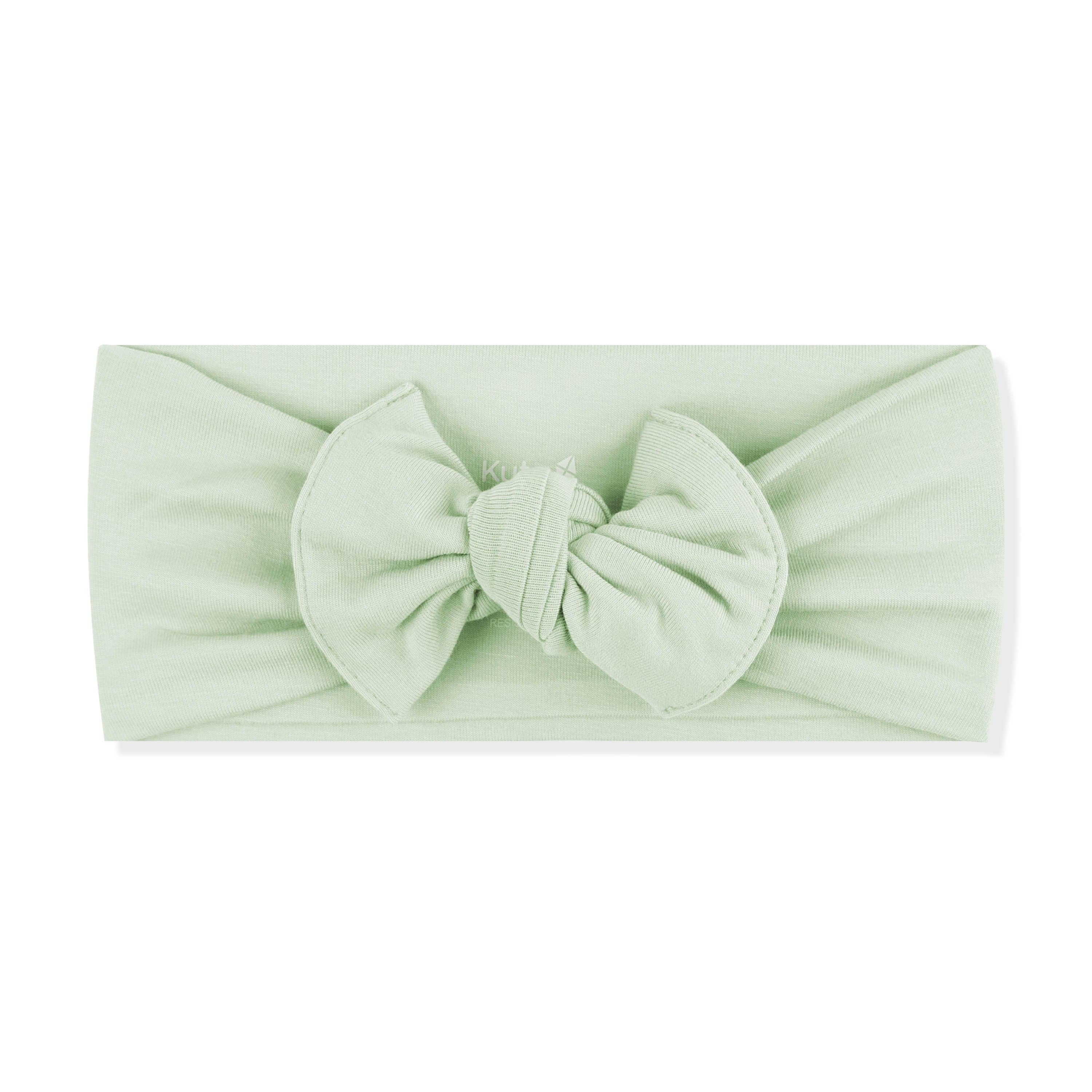 Knotted Bow Headband in Basil