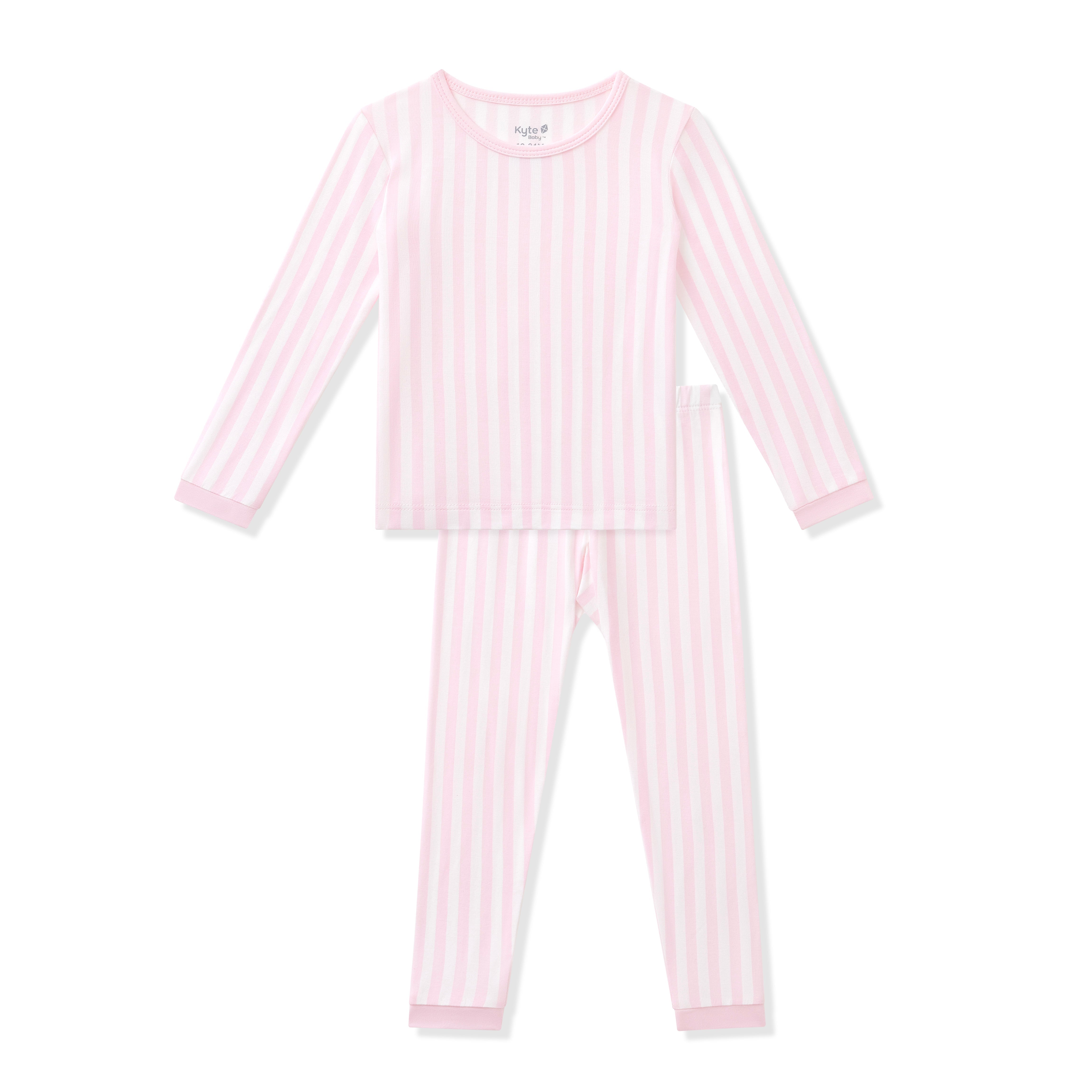 Long Sleeve Pajamas in Small Sakura Stripe