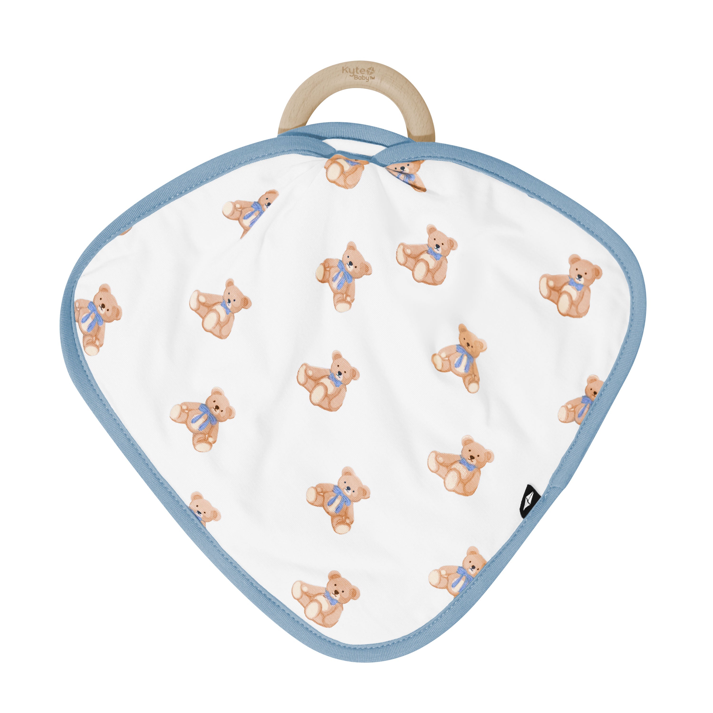 Lovey in Teddy Bear with Removable Wooden Teething Ring