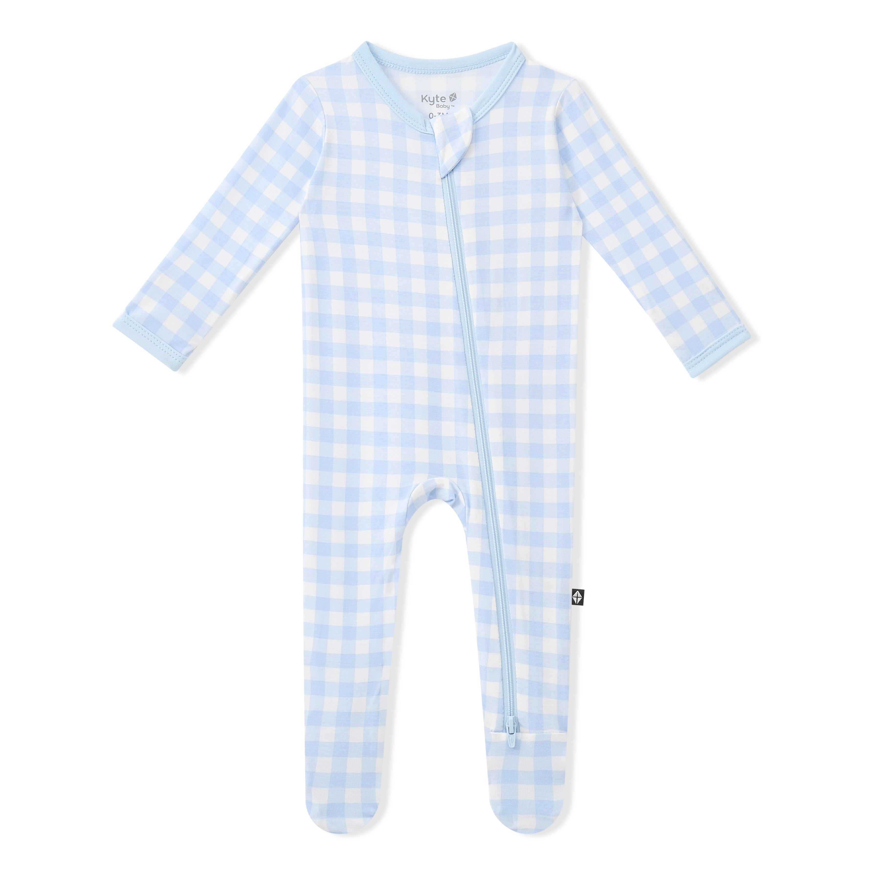 Zippered Footie in Gingham Breeze