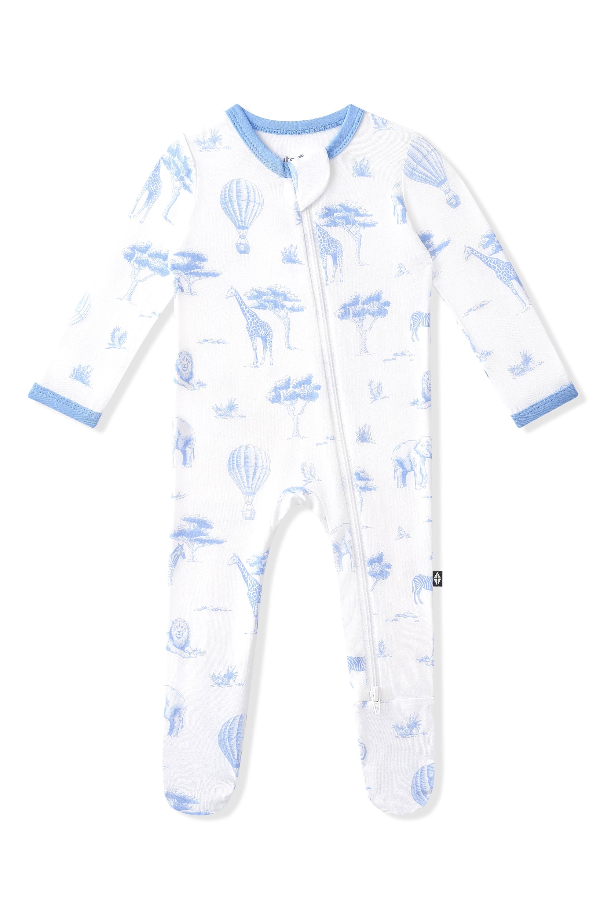 Zippered Footie in Toile Safari
