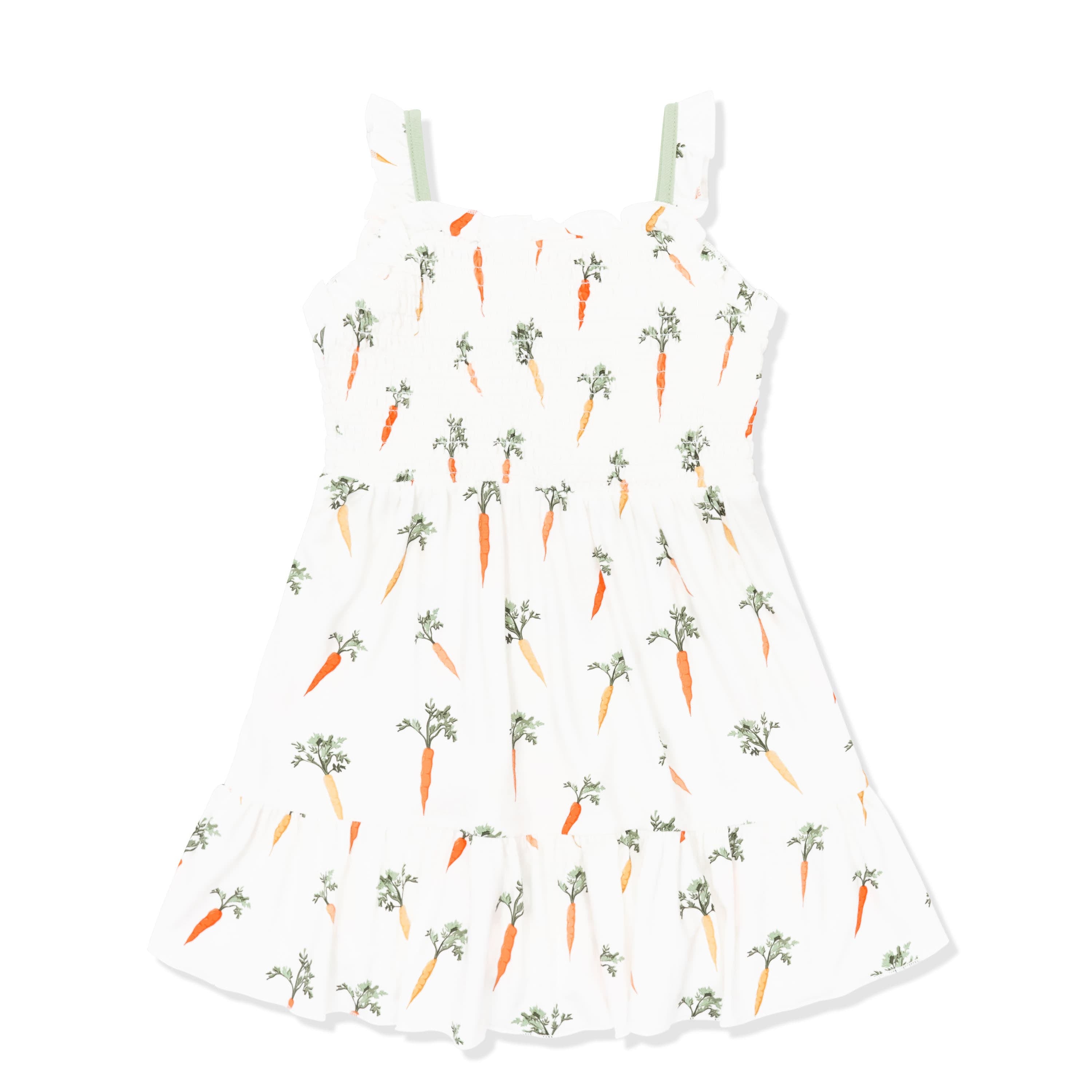 Smocked Dress in Carrot