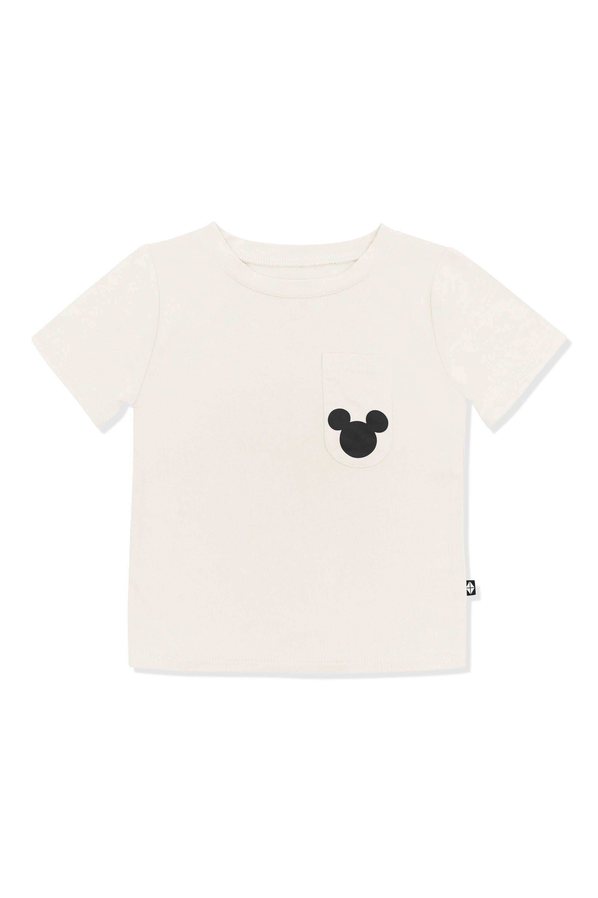 Toddler Crew Neck Tee in Mickey Mouse on Ecru
