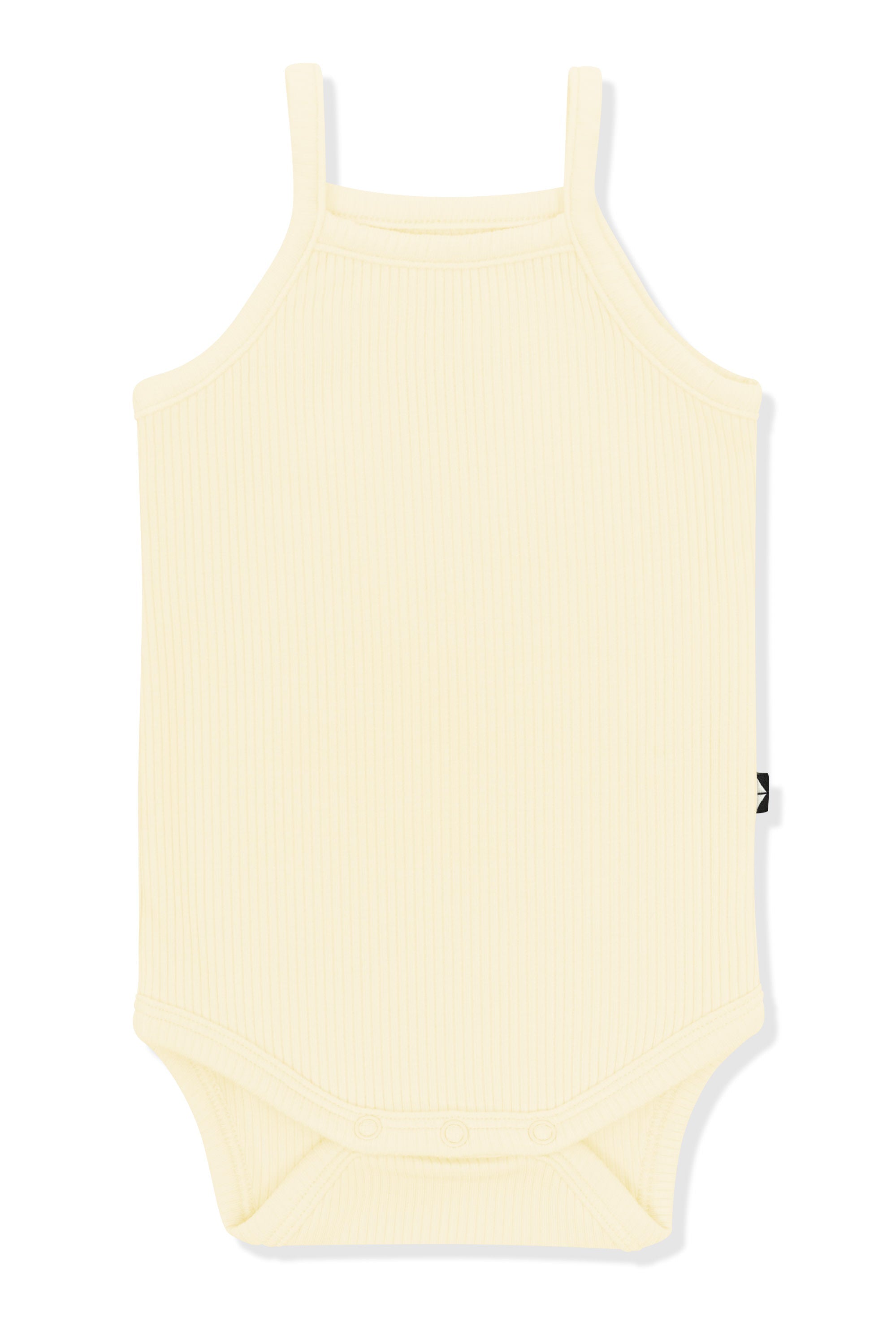 Ribbed Spaghetti Strap Bodysuit in Chamomile