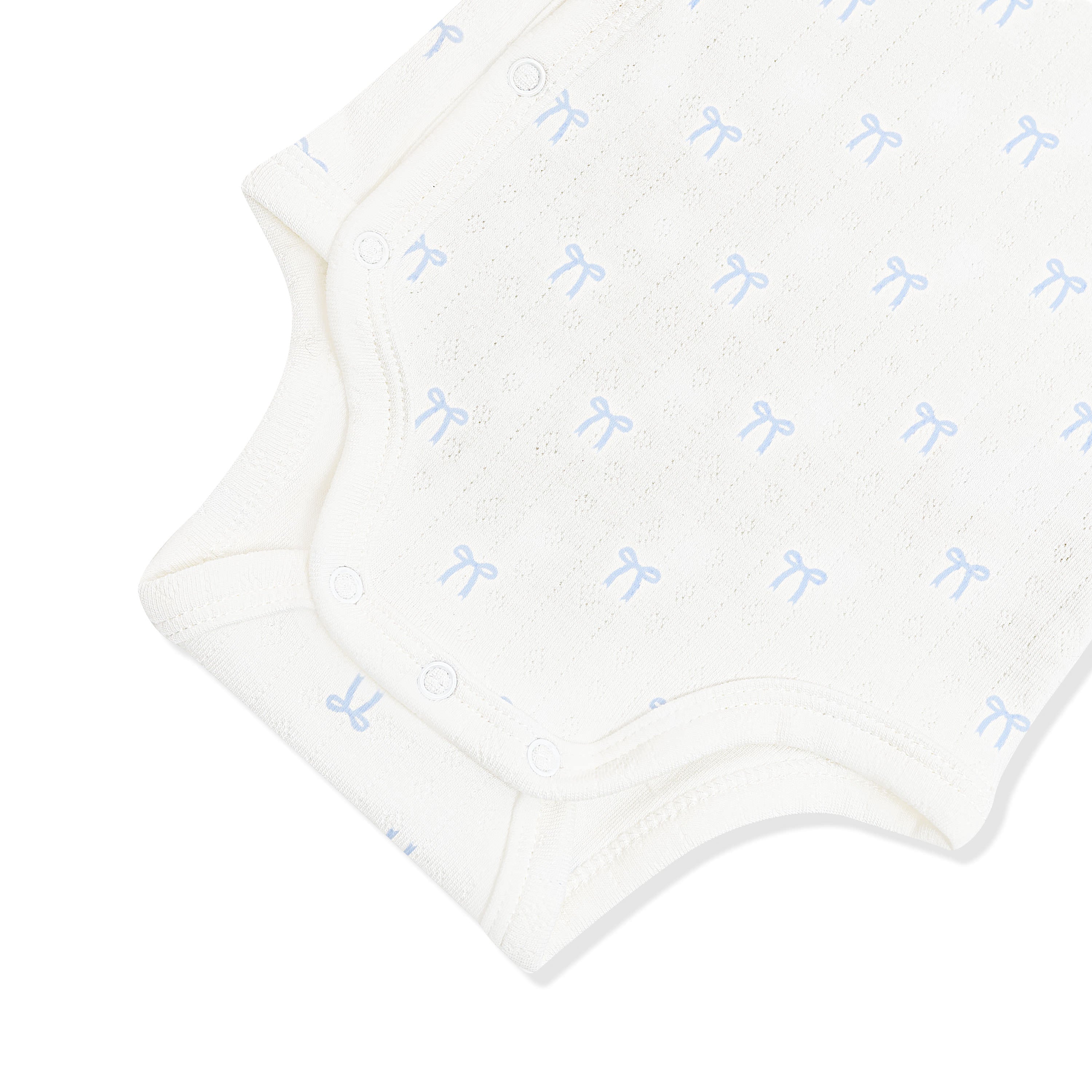 Pointelle Kimono Bodysuit in Sweet Blue Bow