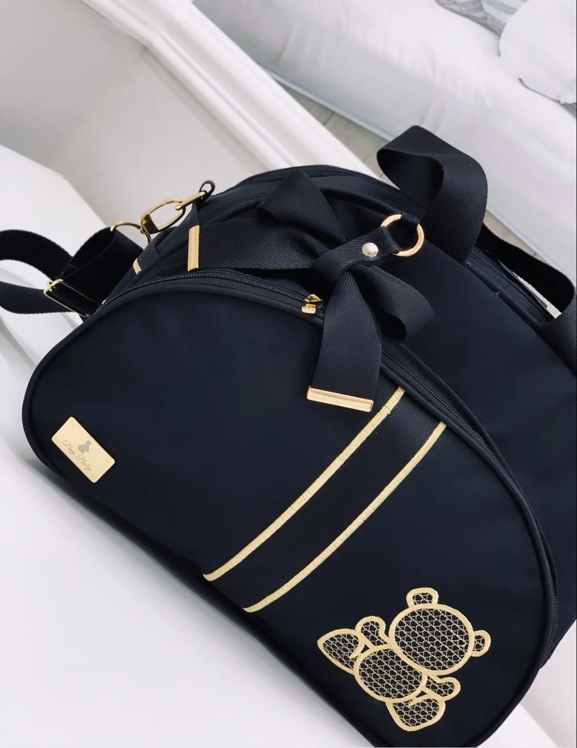 Premium Luxury Black 2-Piece Maternity Bag Set – Large Bag and 2-in-1 Backpack