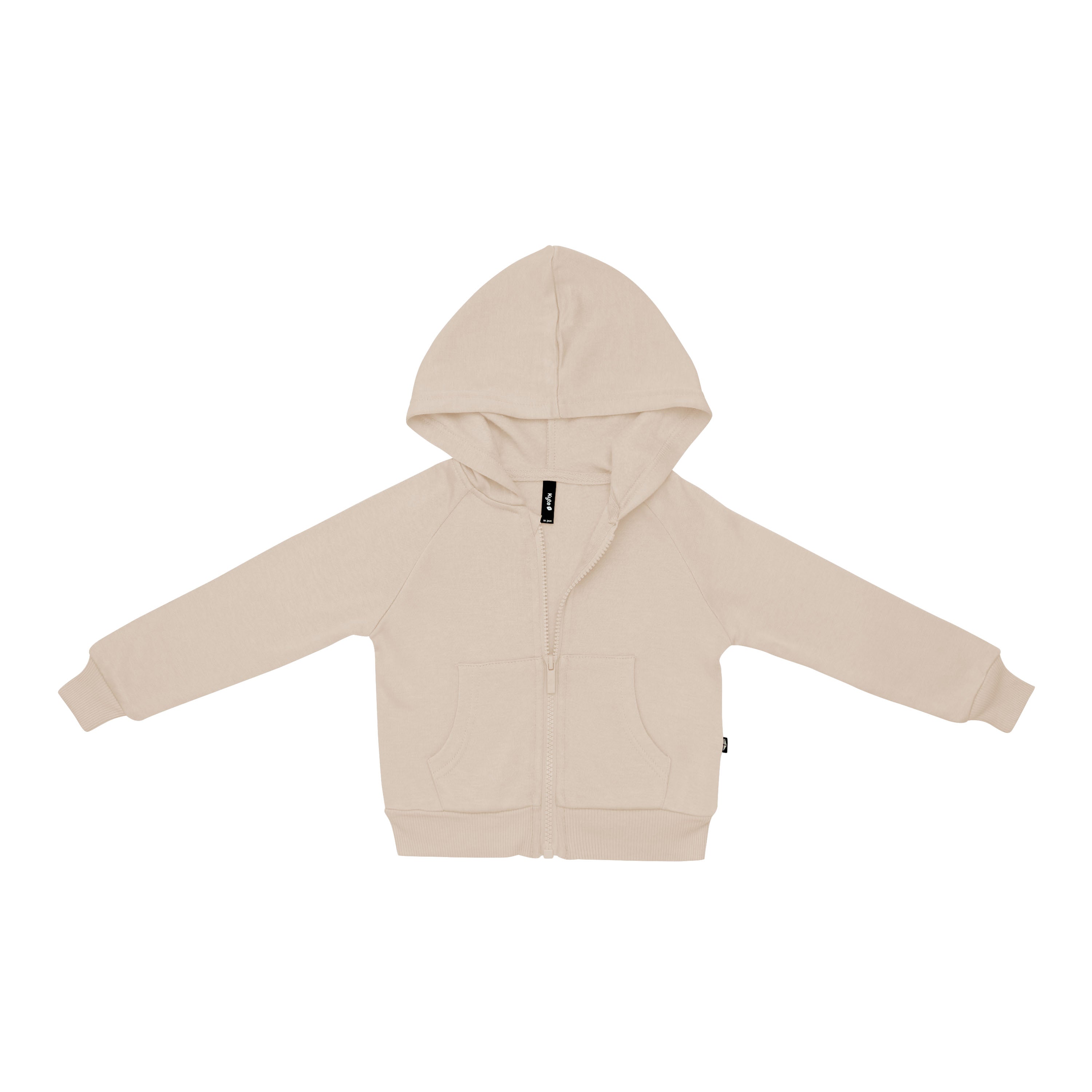 Fleece Zip Up Hoodie in Almond