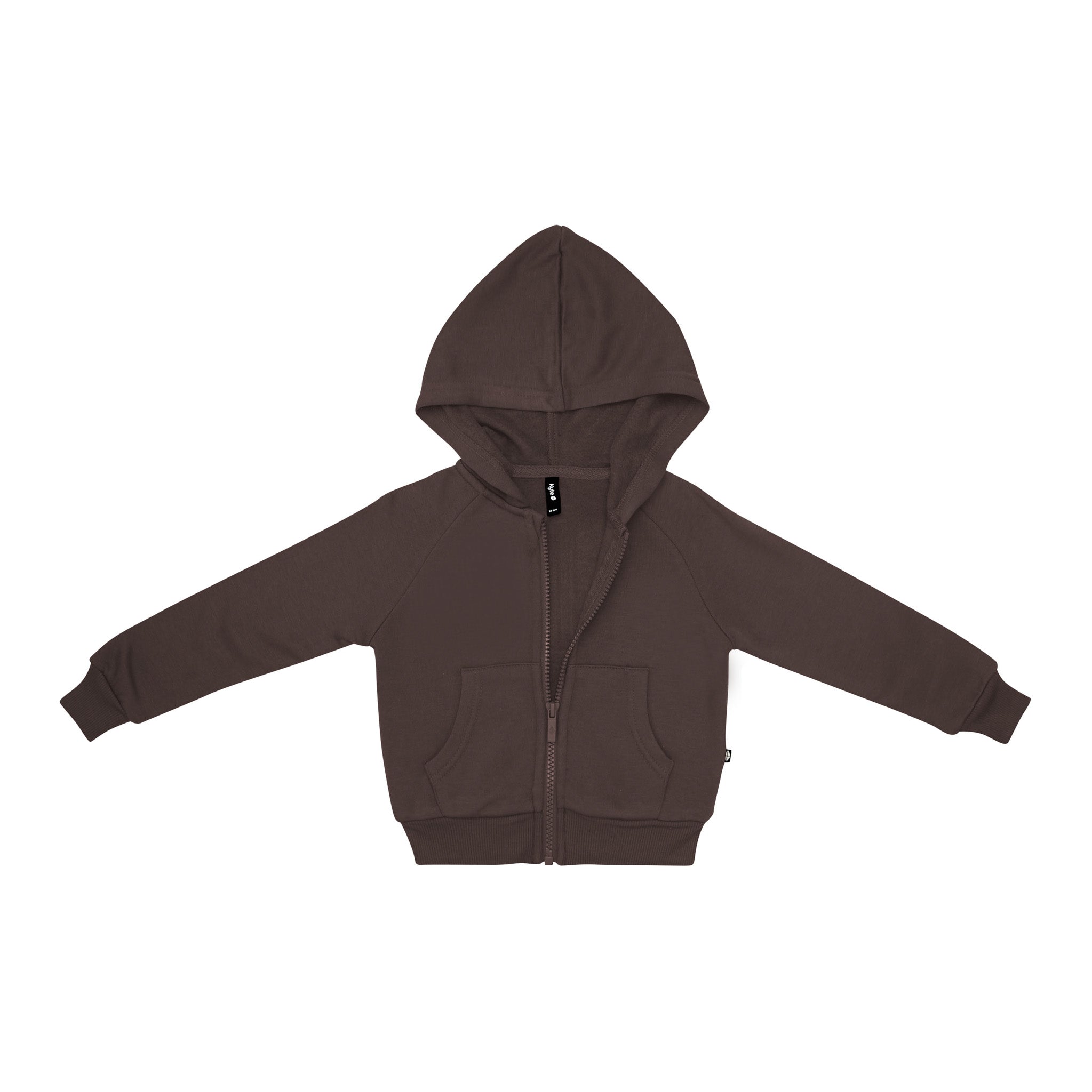 Fleece Zip Up Hoodie in Espresso