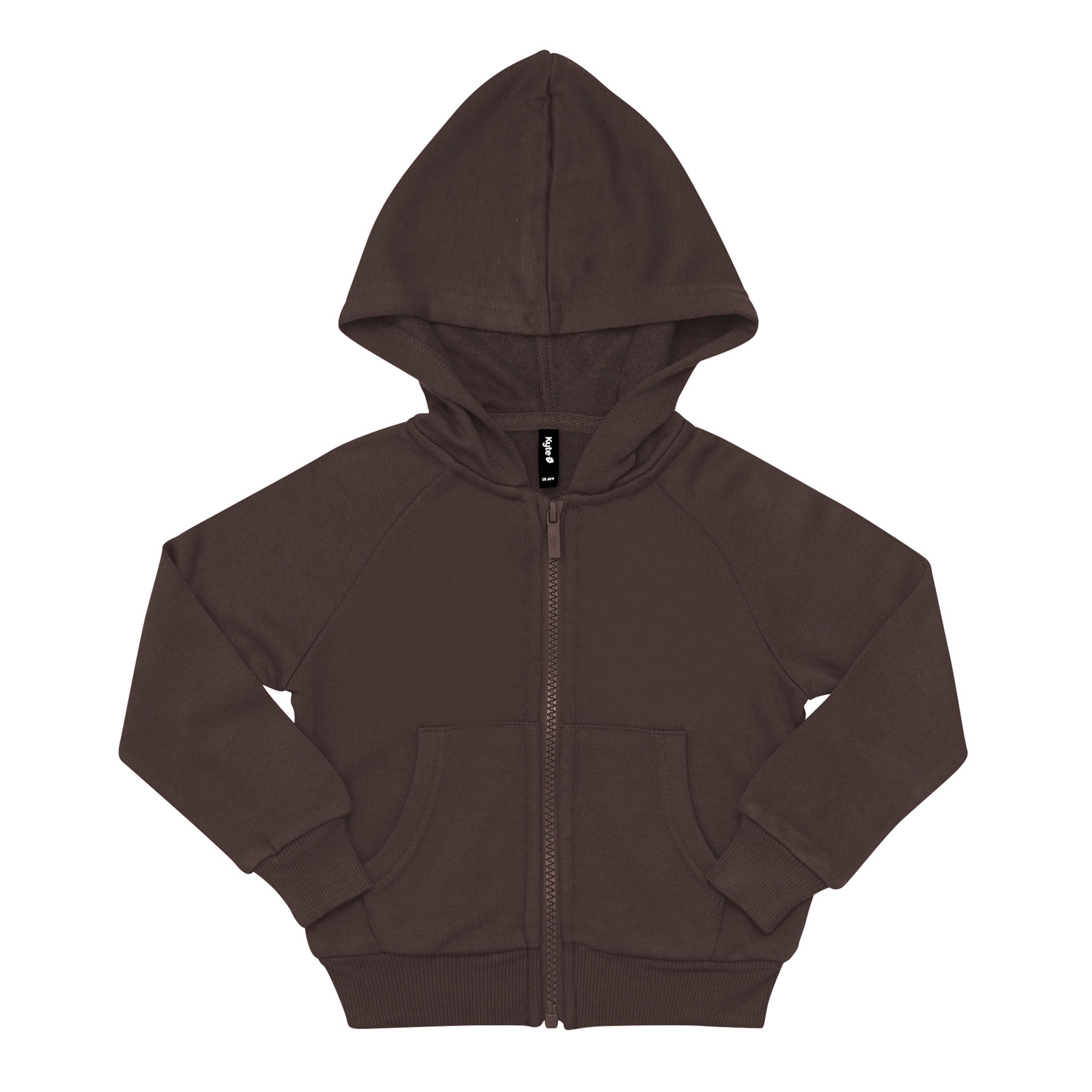 Fleece Zip Up Hoodie in Espresso