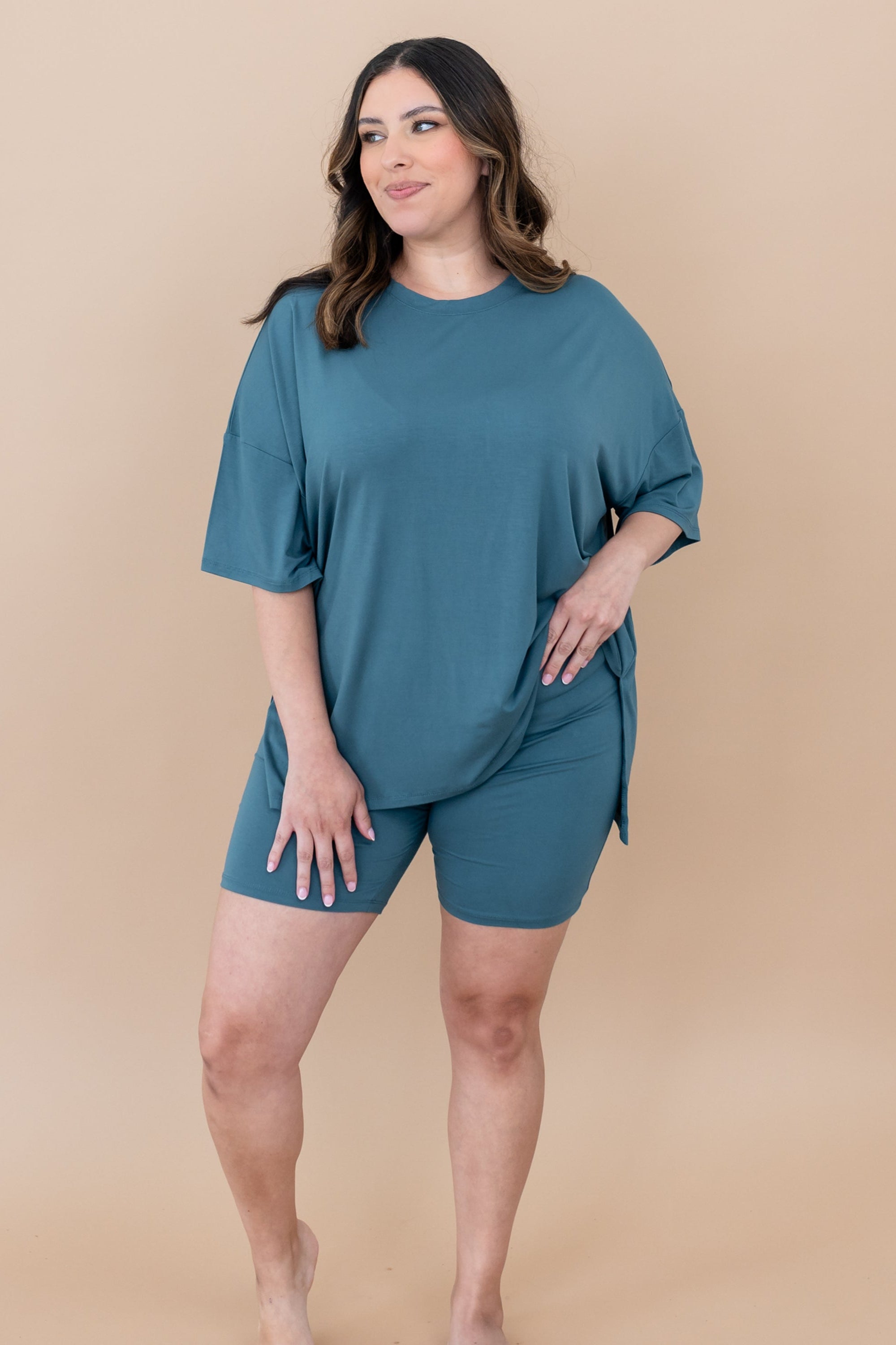 Women’s Biker Short Set in Atlantic
