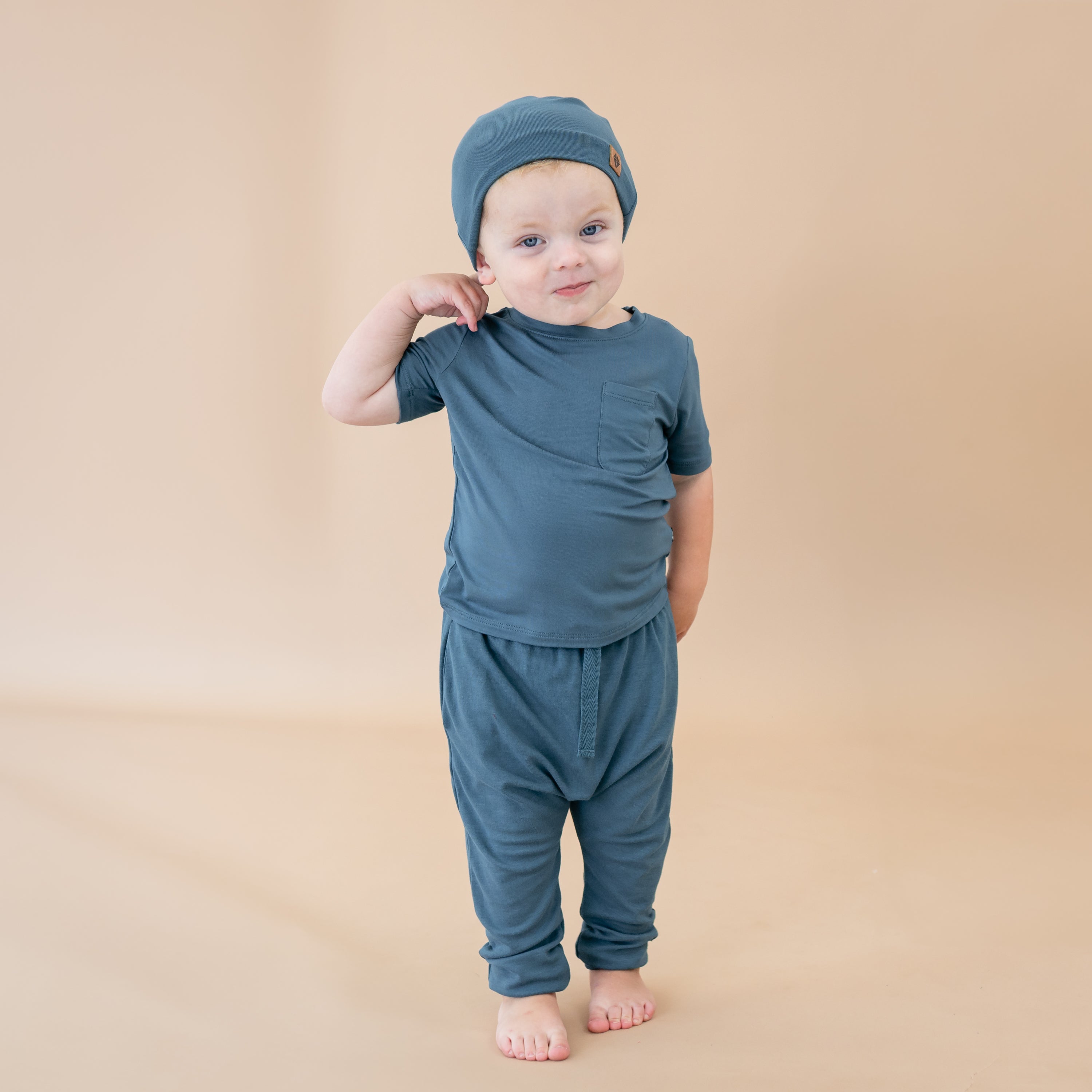 Bamboo Jersey Harem Pants in Atlantic