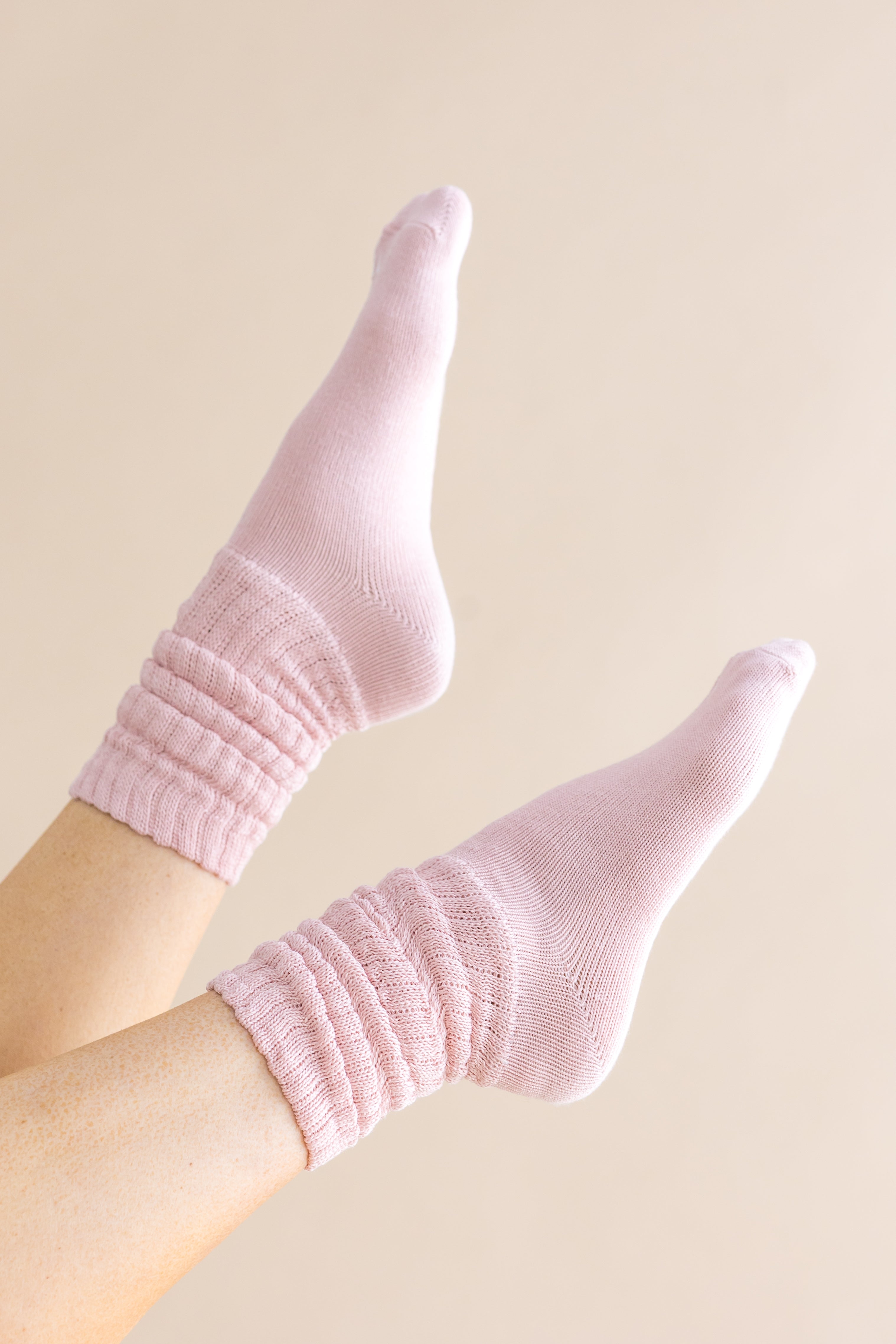Adult Scrunch Socks in Blush