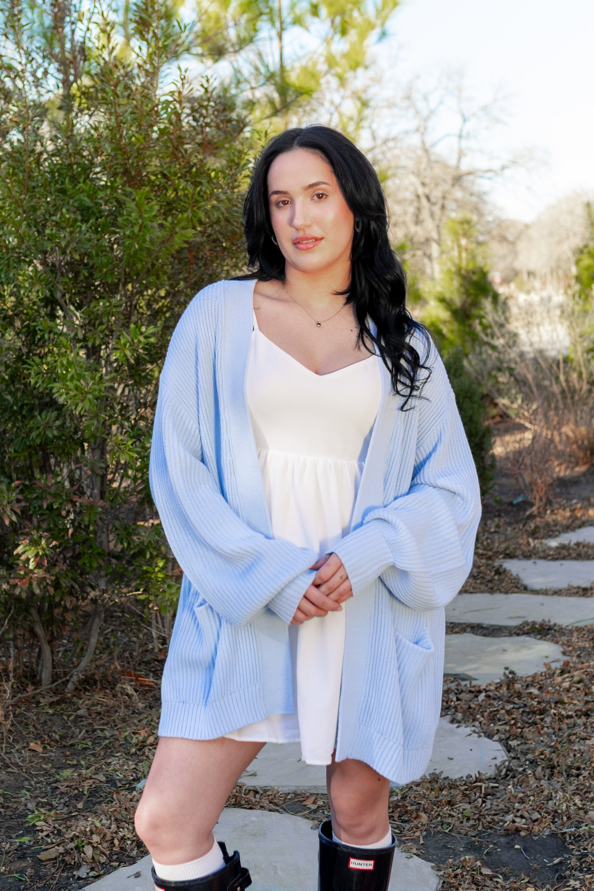 Chunky Knit Women's Oversized Cardigan in Breeze