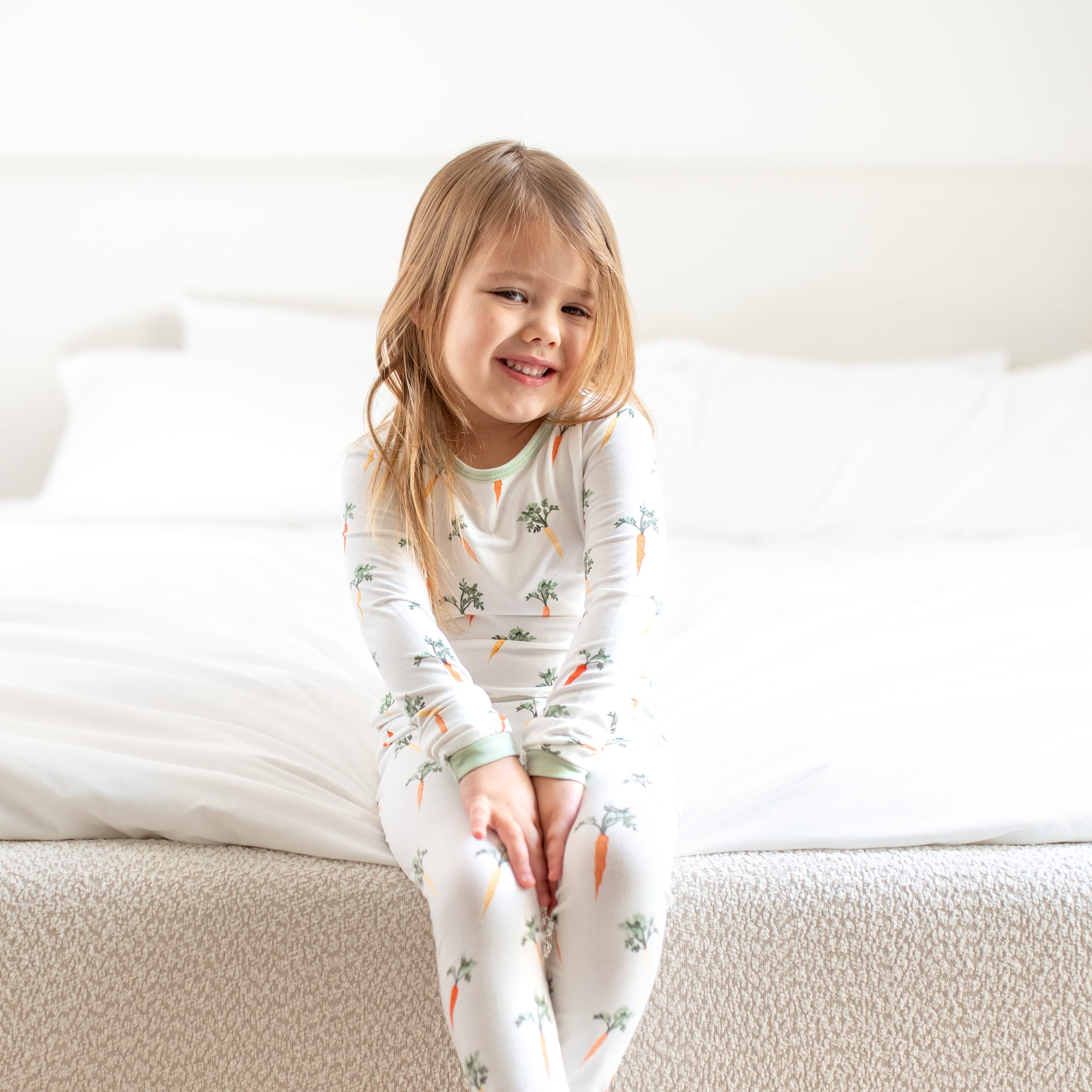 Long Sleeve Pajamas in Carrot