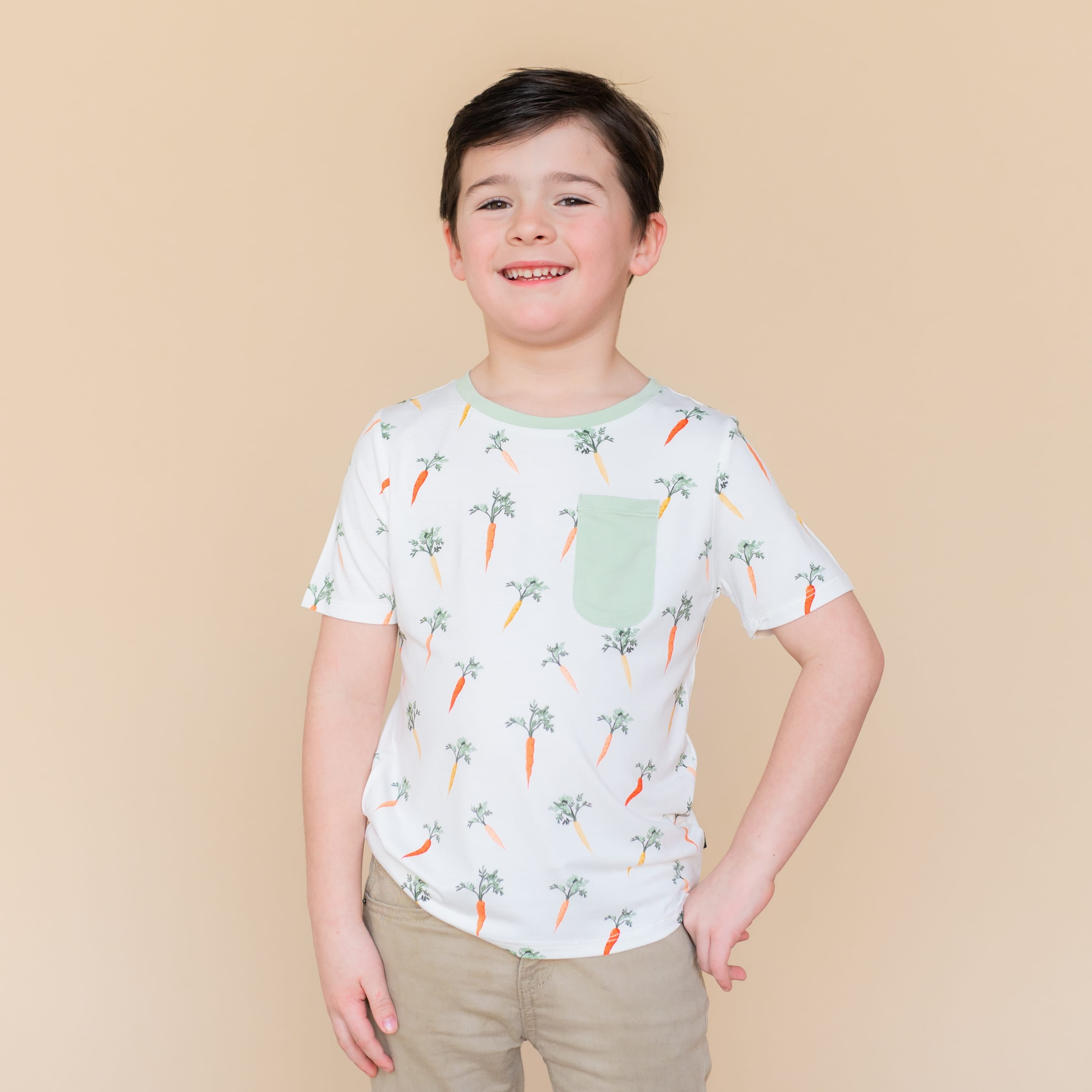Toddler Crew Neck Tee in Carrot