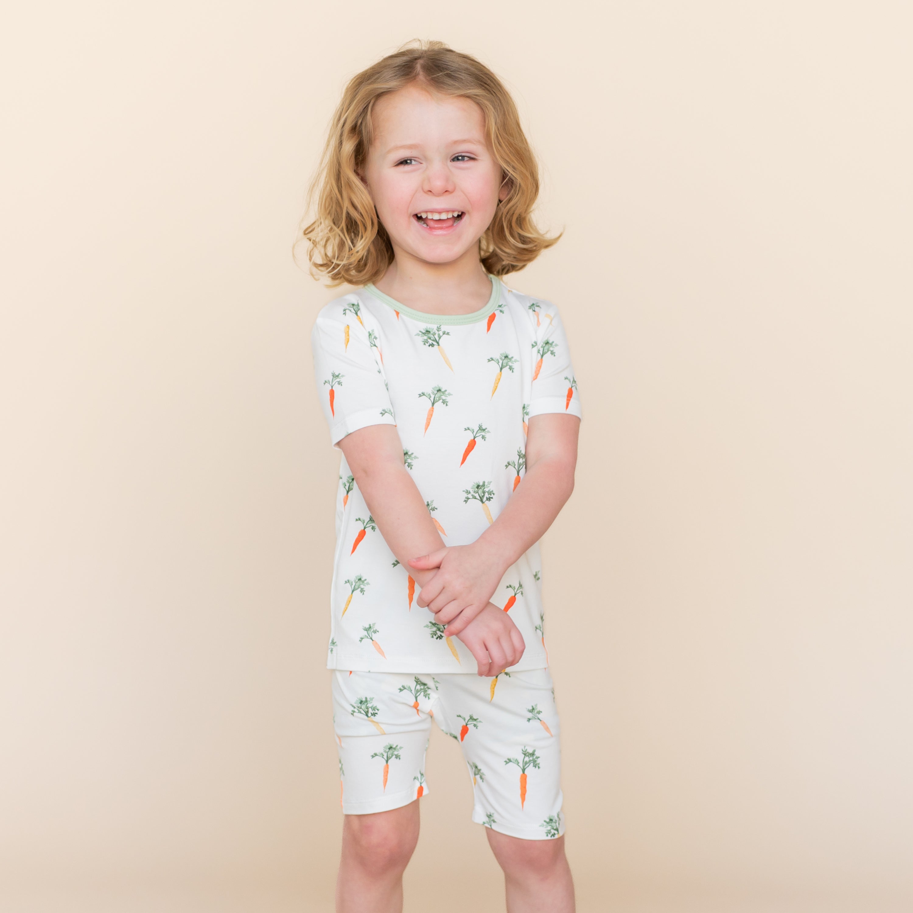 Short Sleeve Pajamas in Carrot