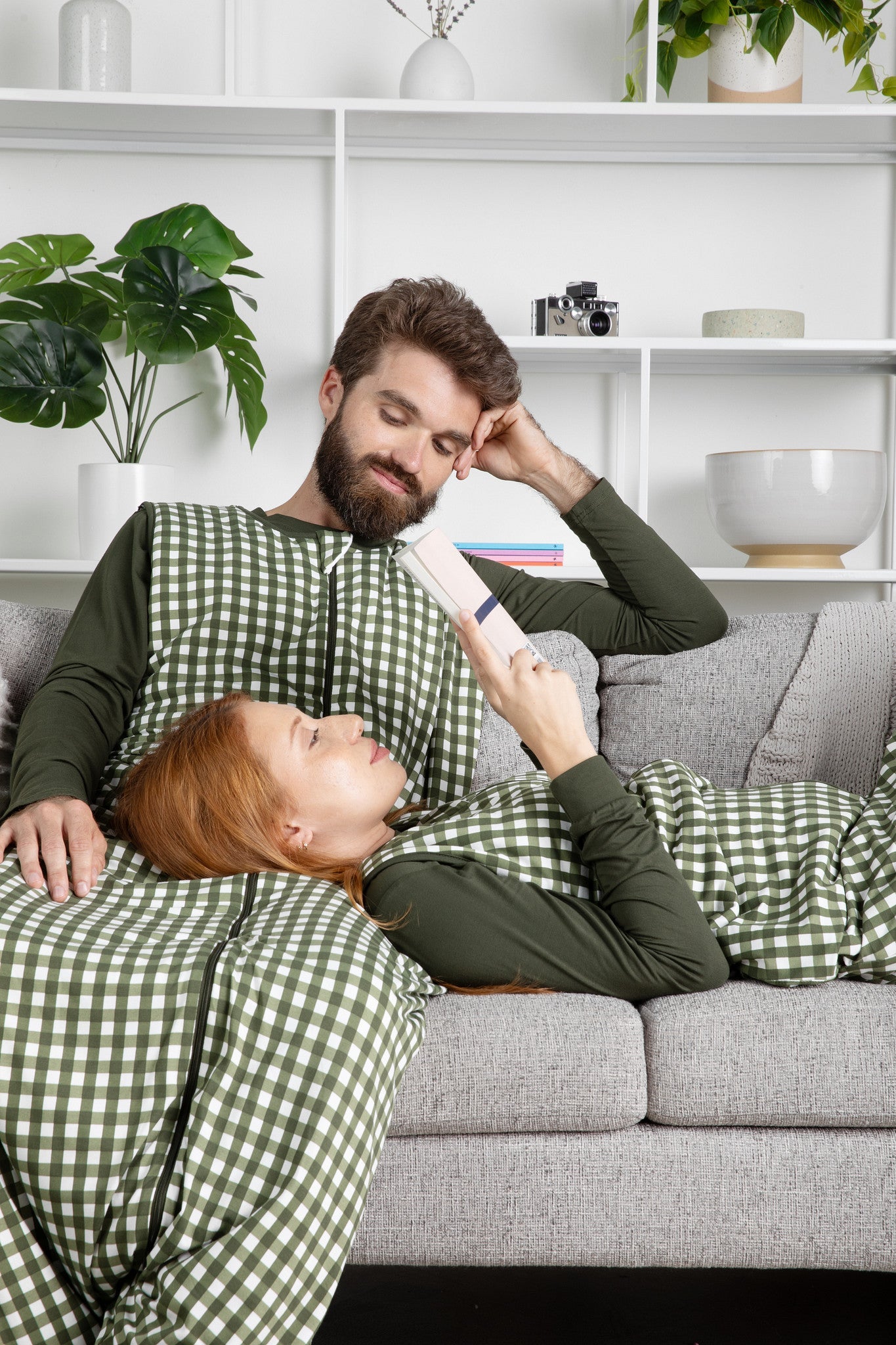 Adult Sleep Bag Walker in Gingham Fir