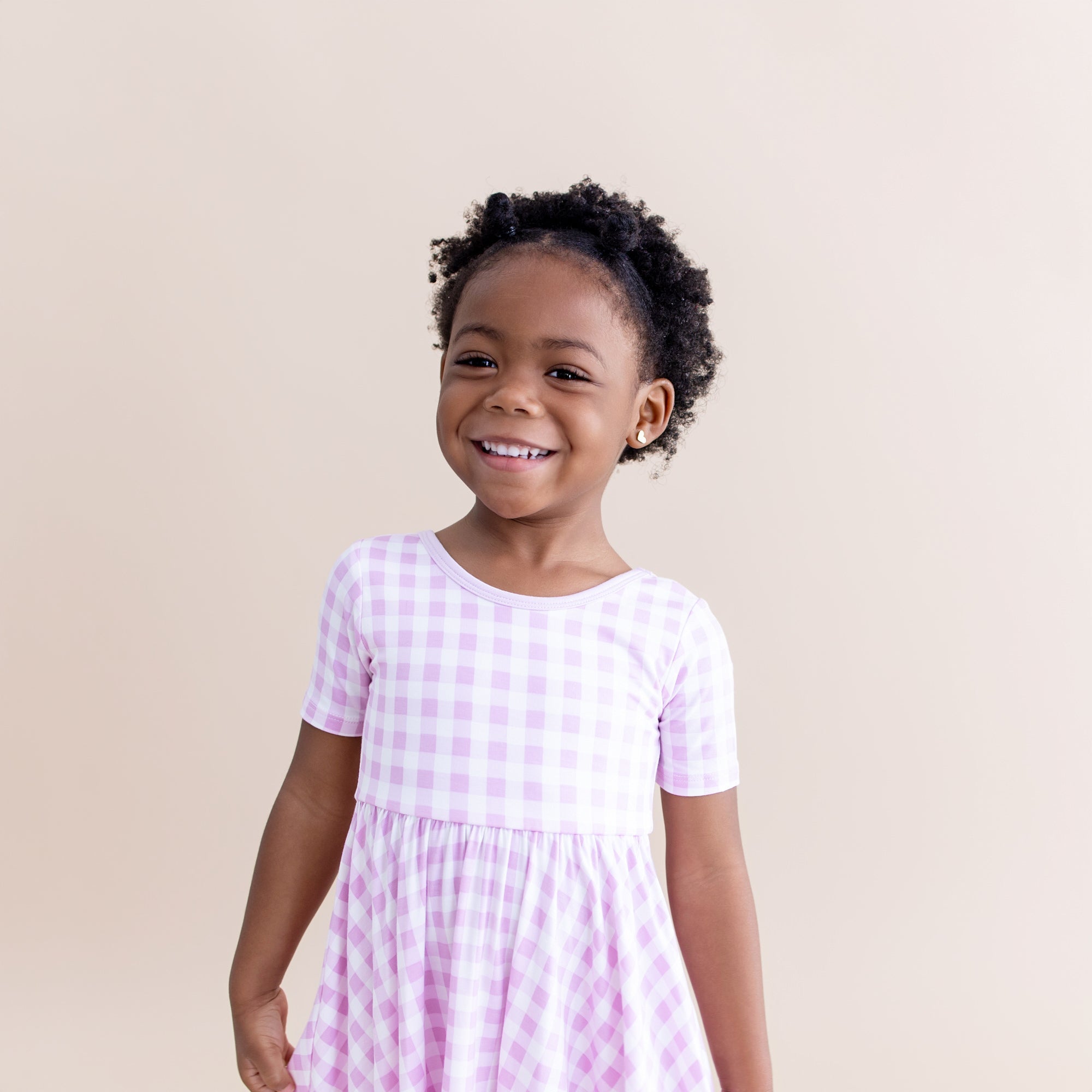 Twirl Dress in Gingham Thistle