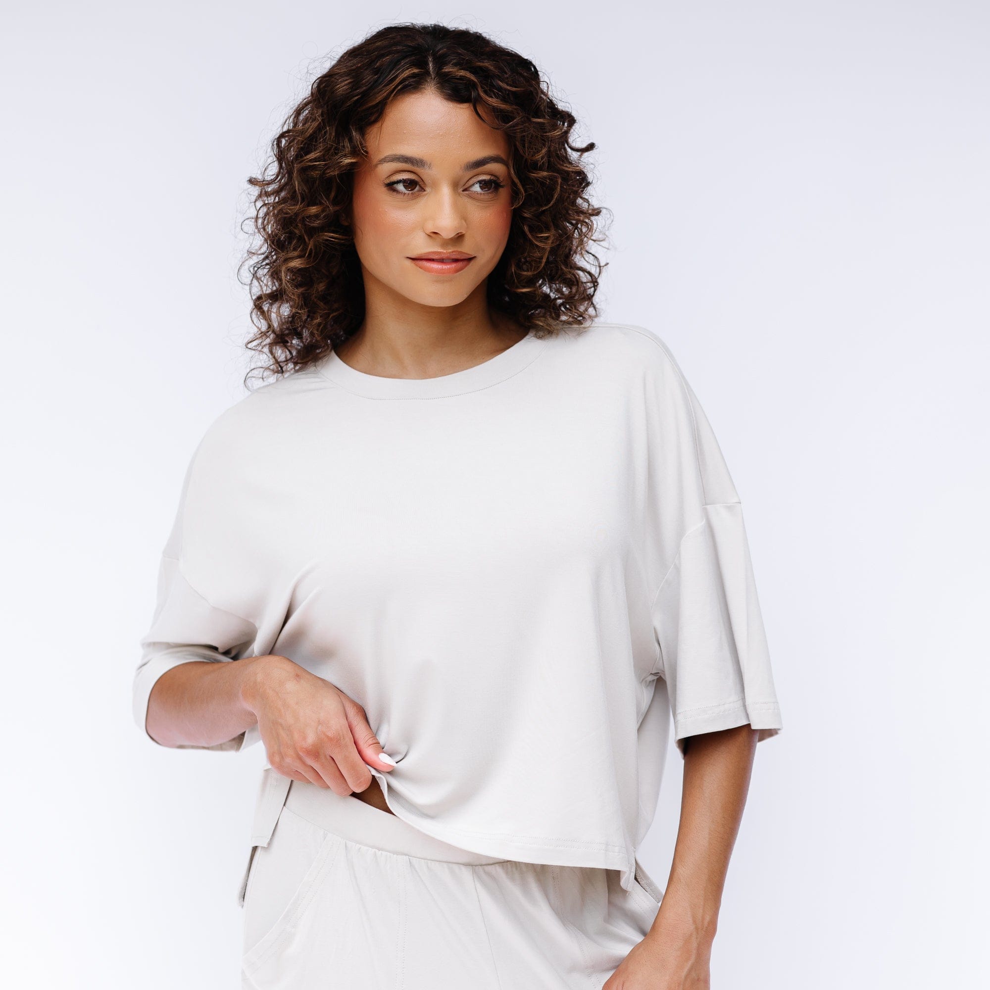 Women's Wide Leg Pant Set in Oat