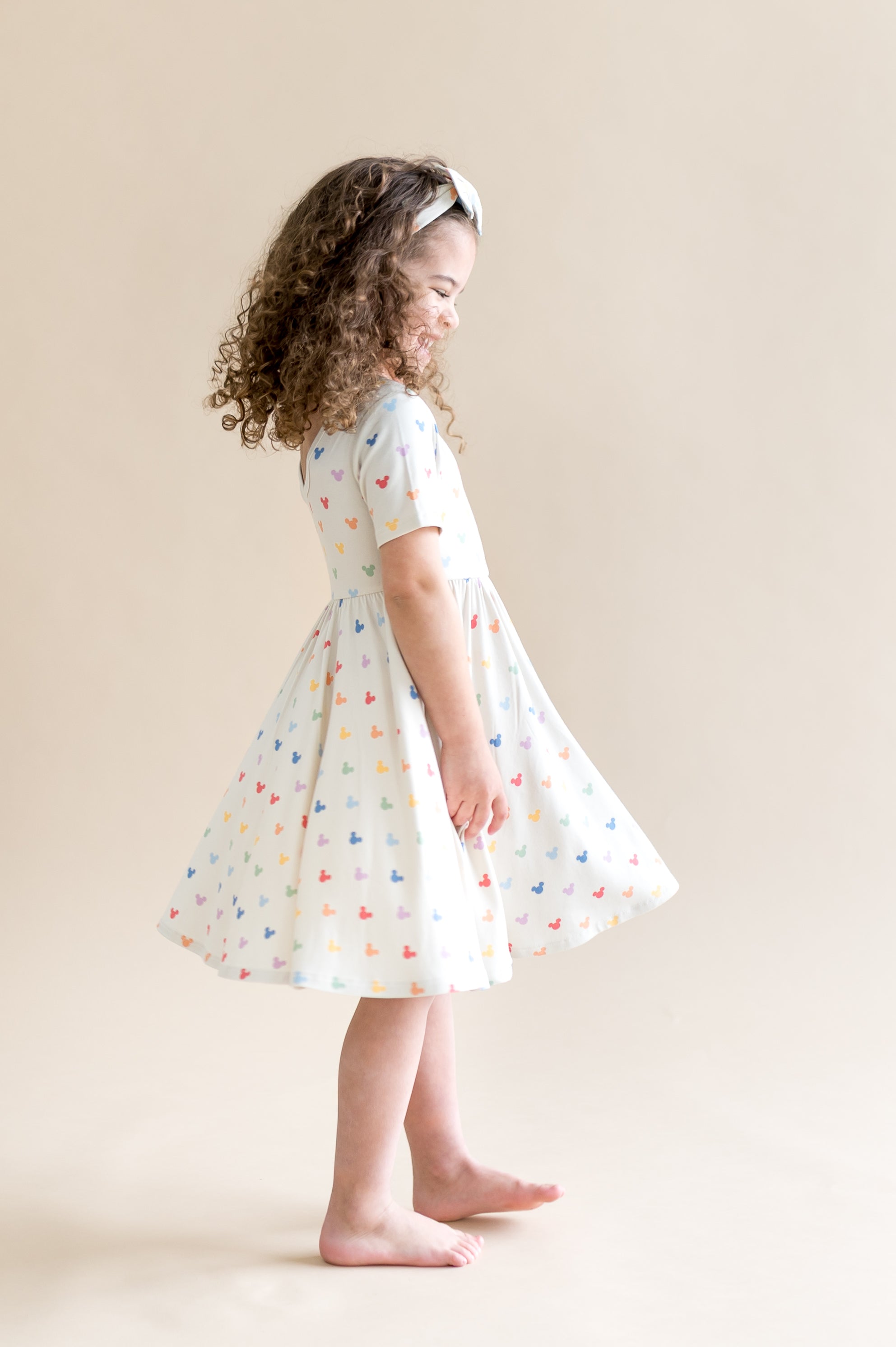 Twirl Dress in Pastel Mickey Mouse