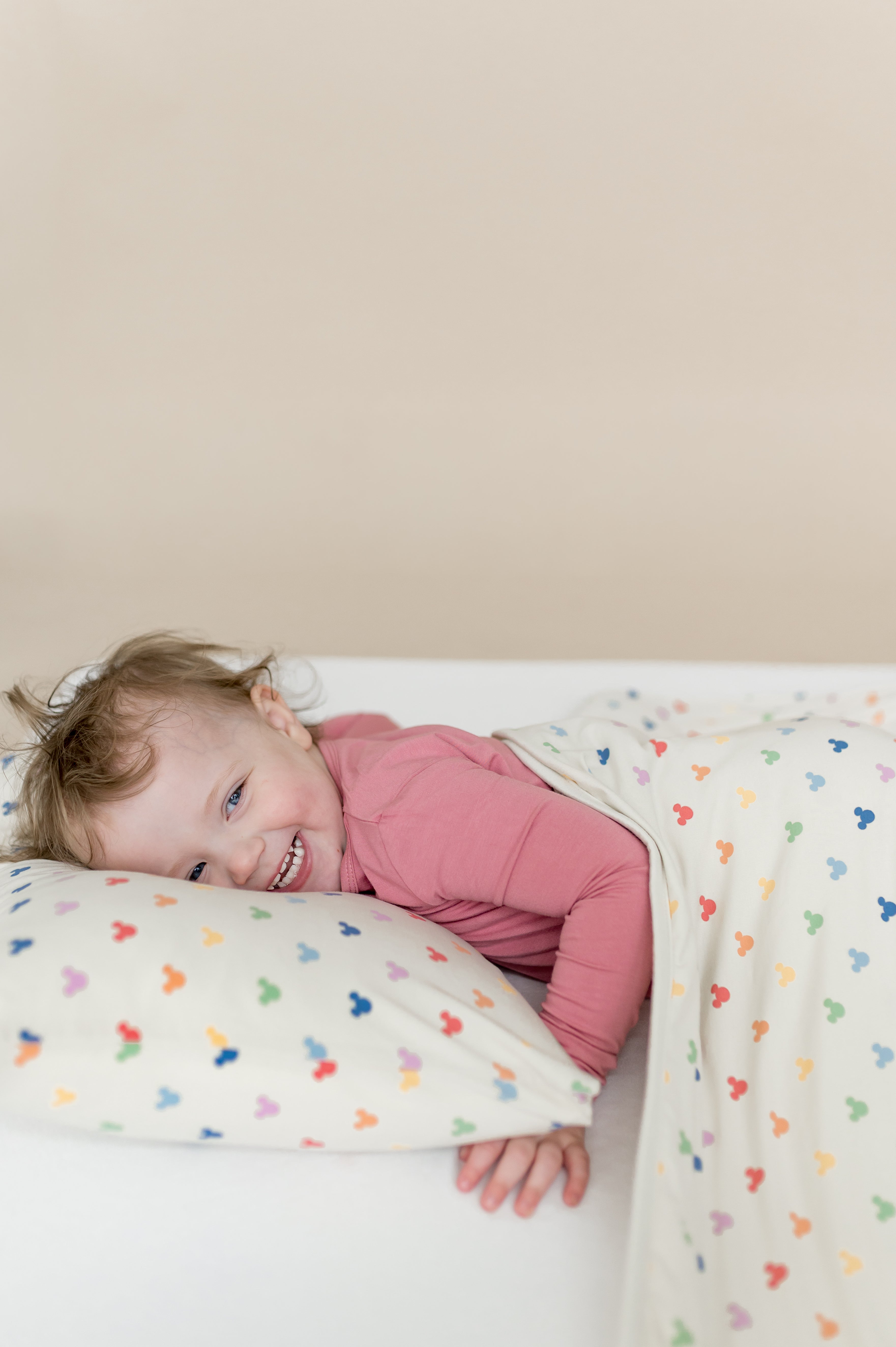 Toddler Pillowcase in Pastel Mickey Mouse