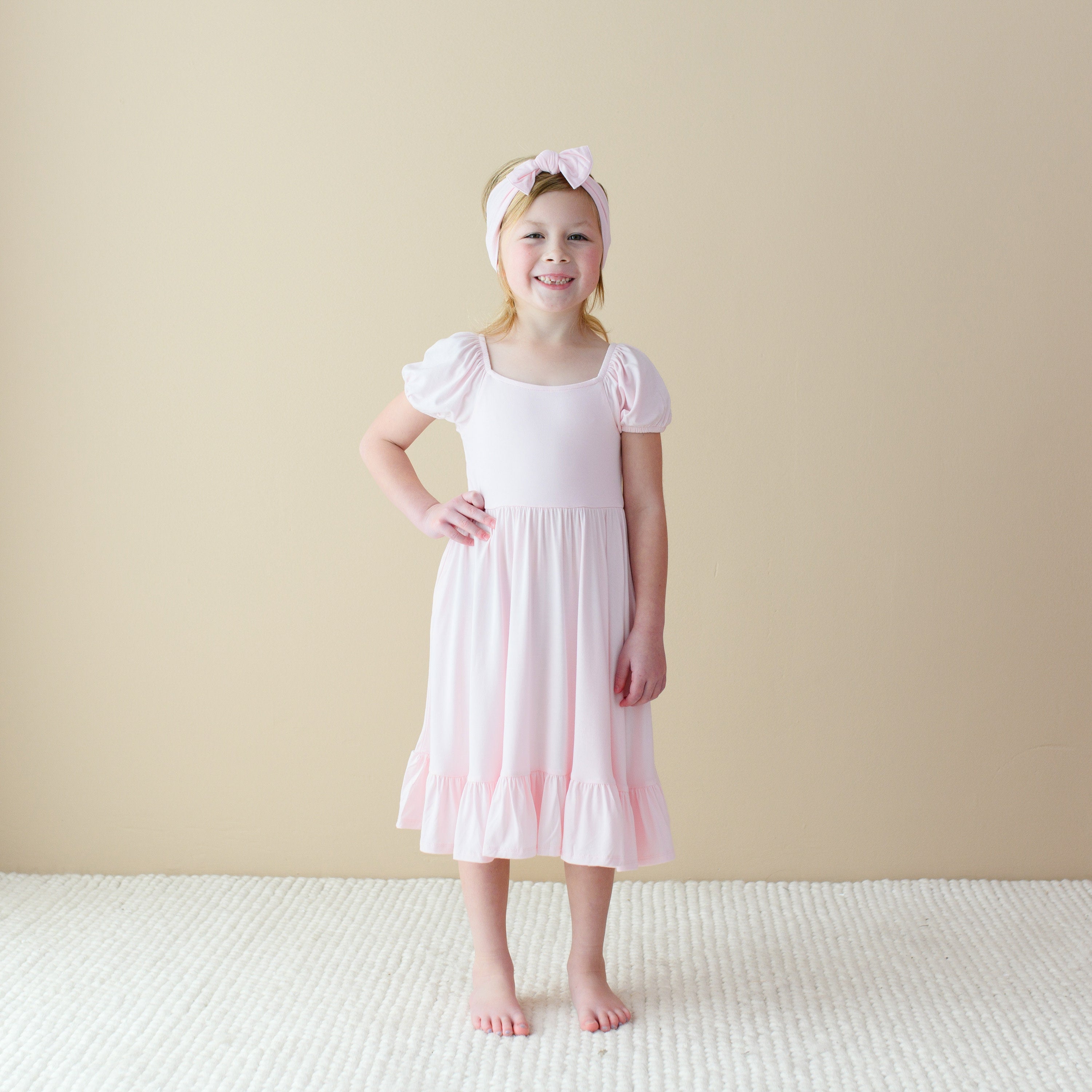 Puff Sleeve Twirl Dress in Sakura