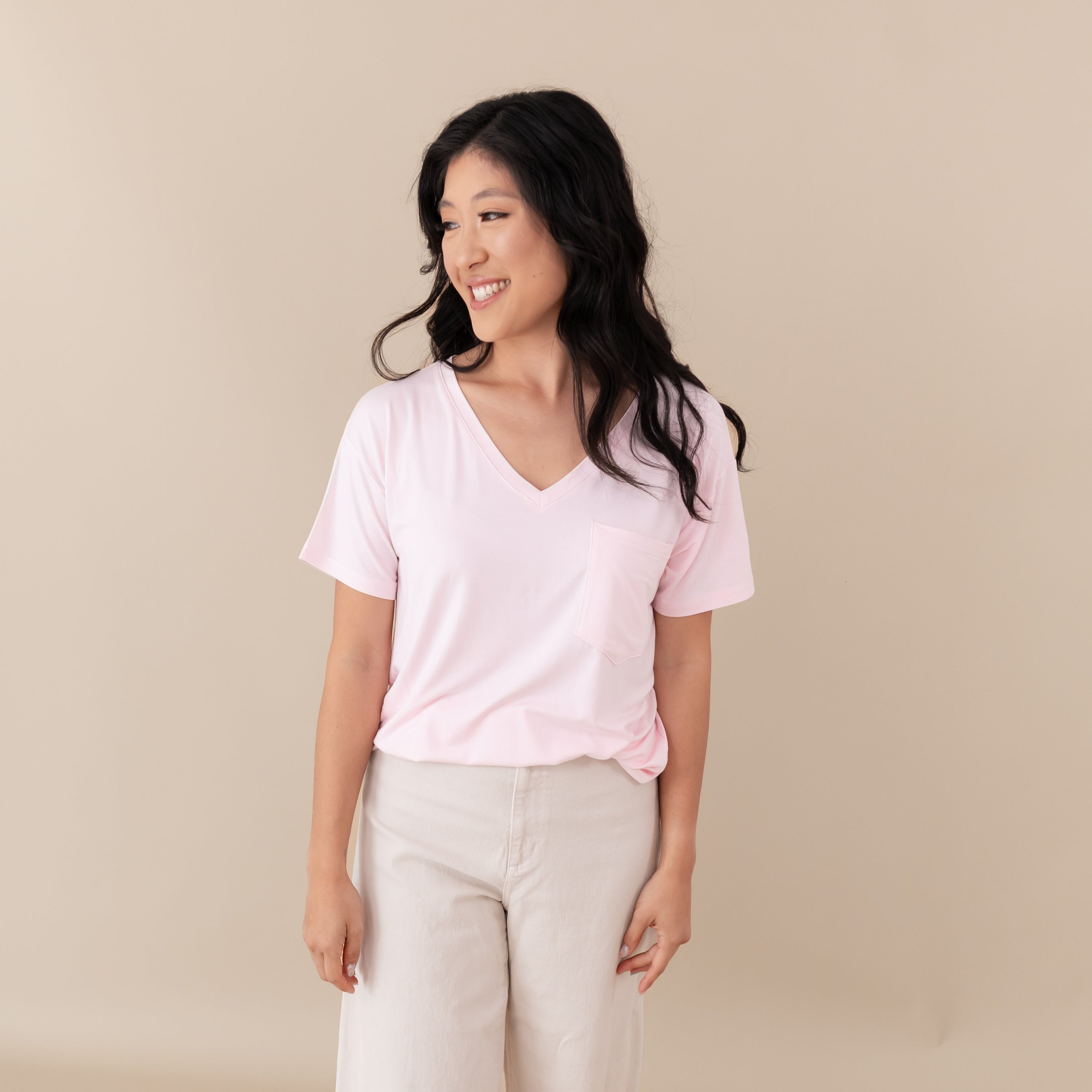 Women’s Relaxed Fit V-Neck in Sakura