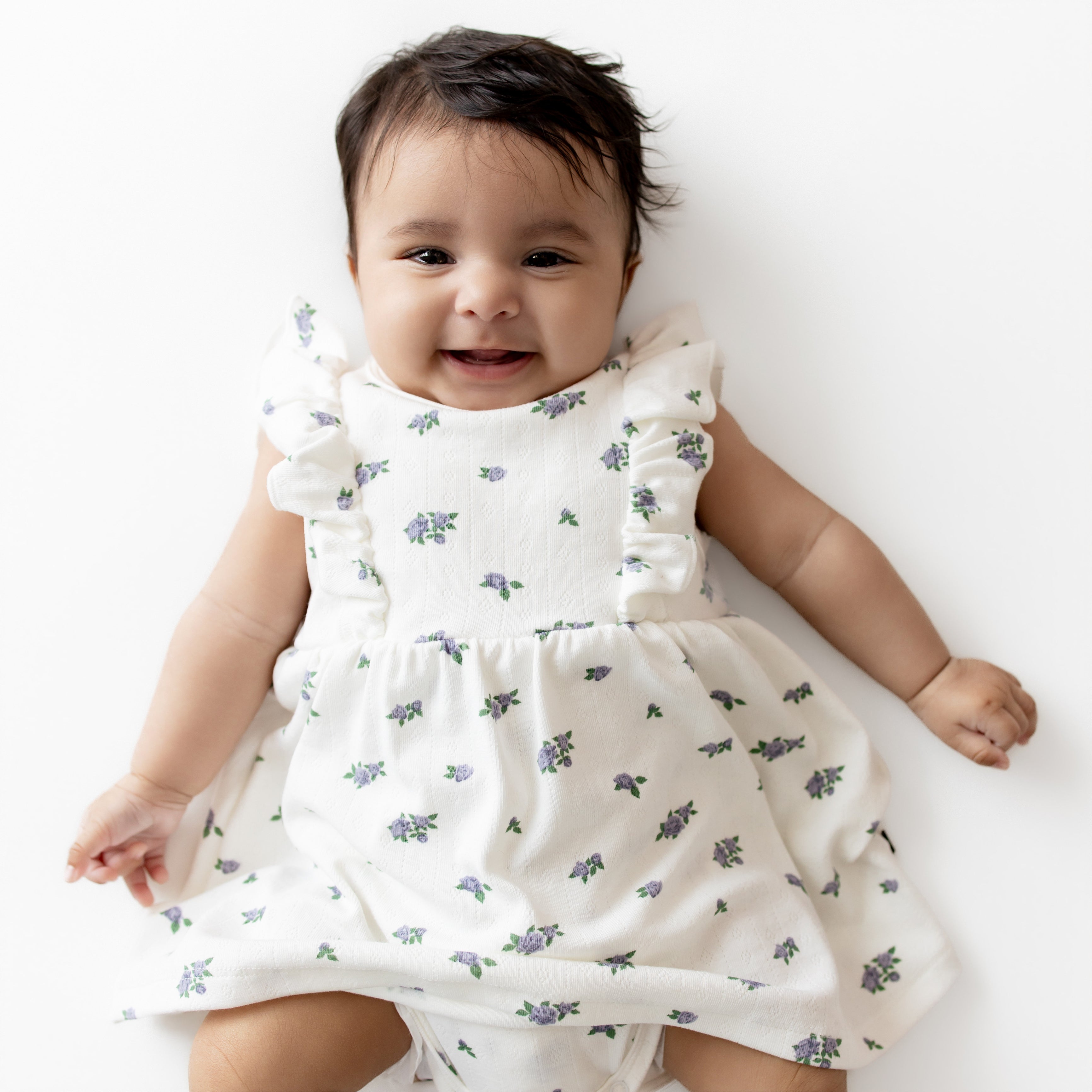Pointelle Bodysuit Dress in Spray Rose