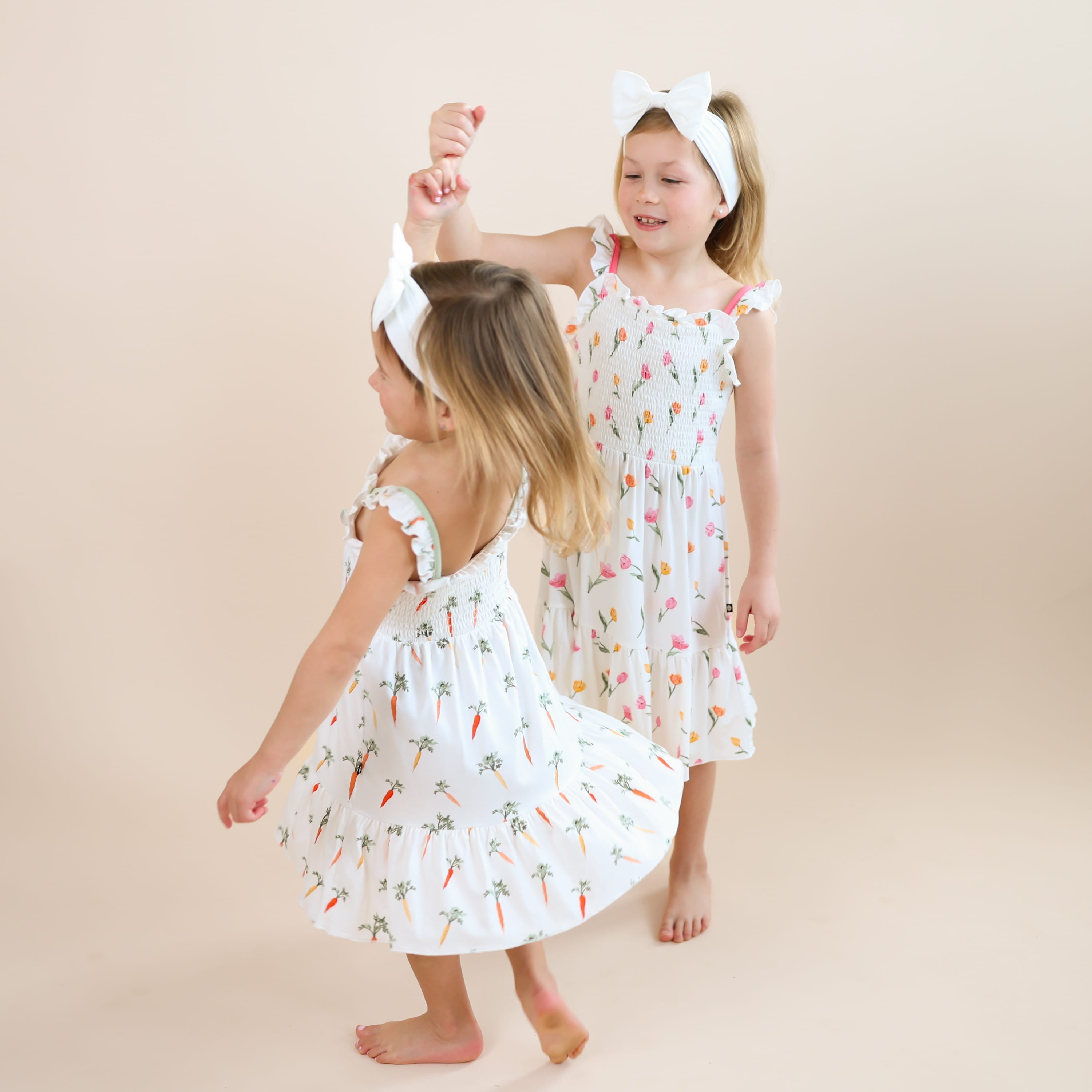 Smocked Dress in Carrot