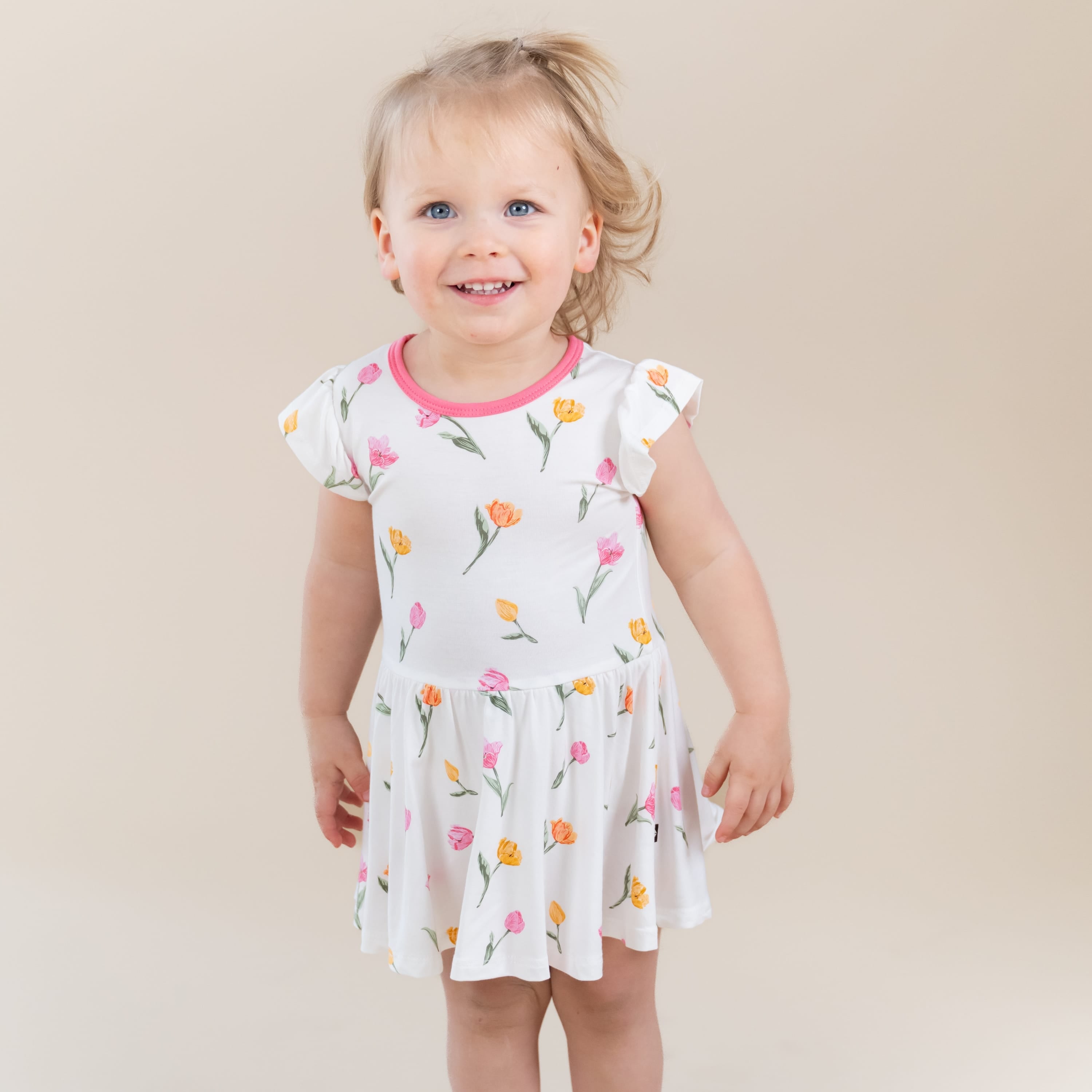 Twirl Bodysuit Dress in Tulip