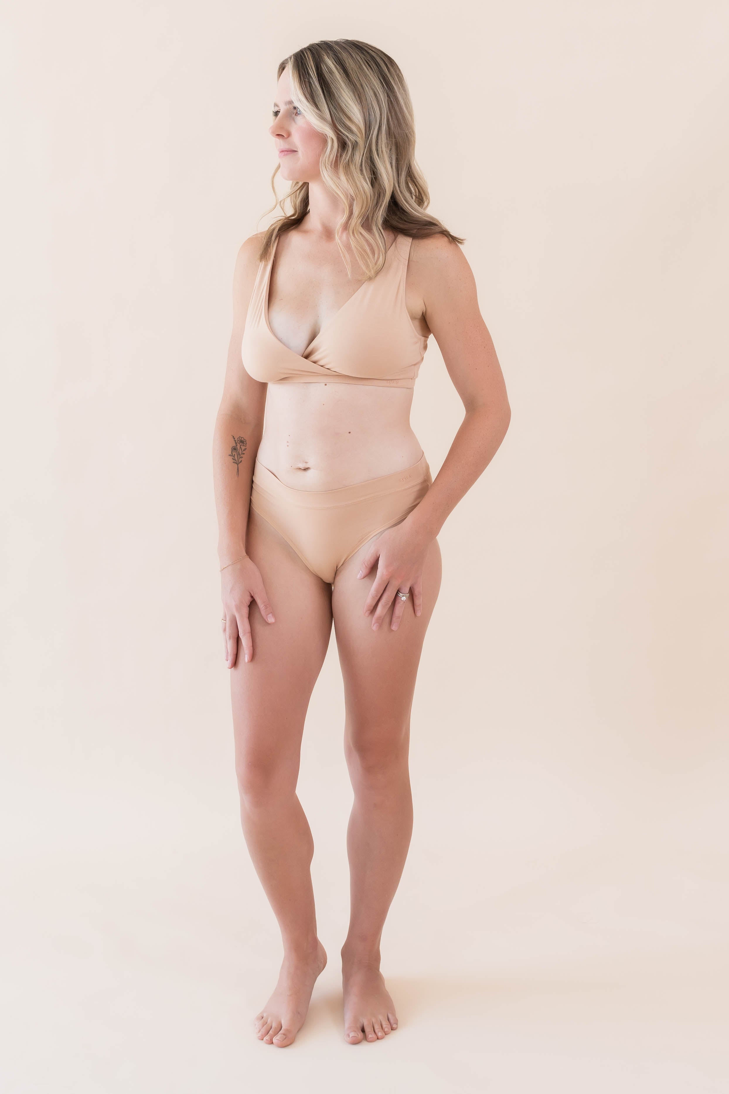 Women's Cross Front Bralette in Chai