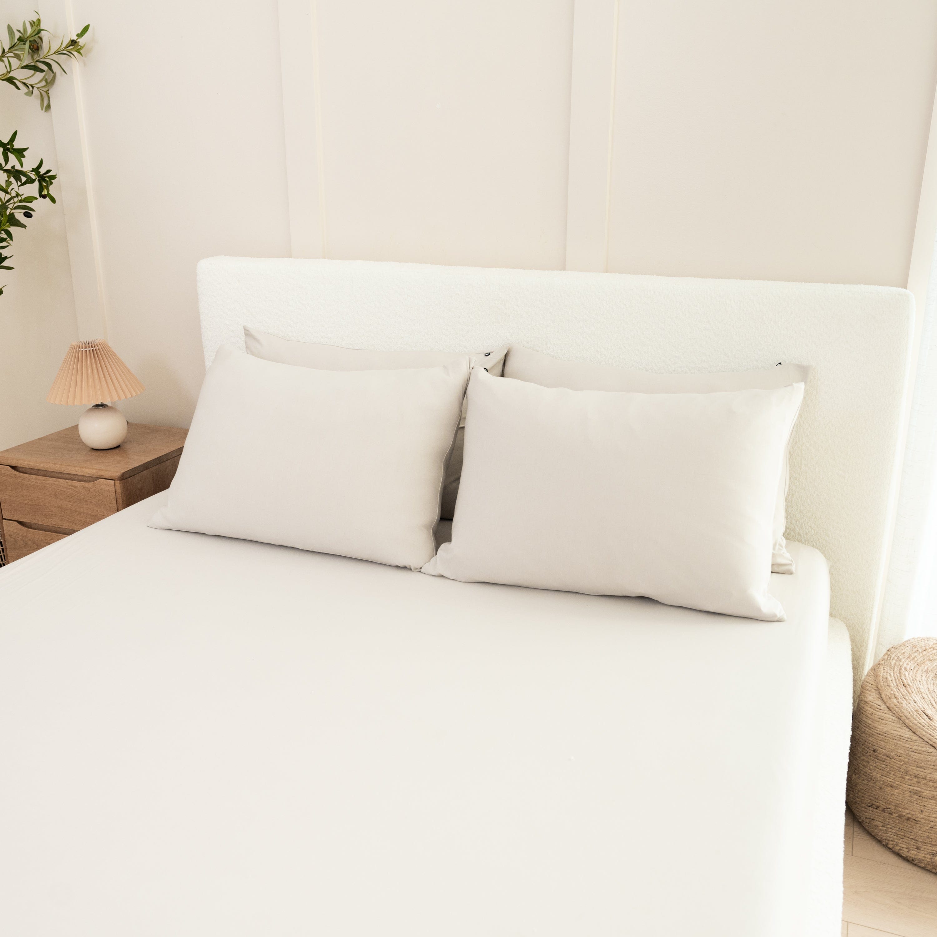 Fitted Sheet with Pillowcases in Oat