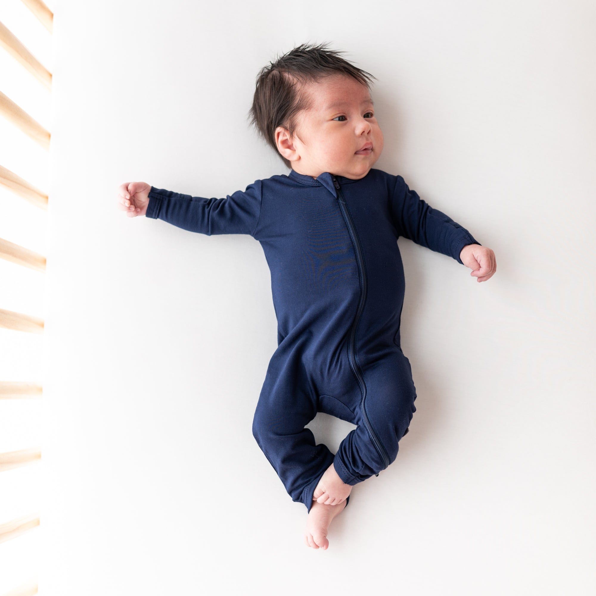 Zippered Romper in Navy