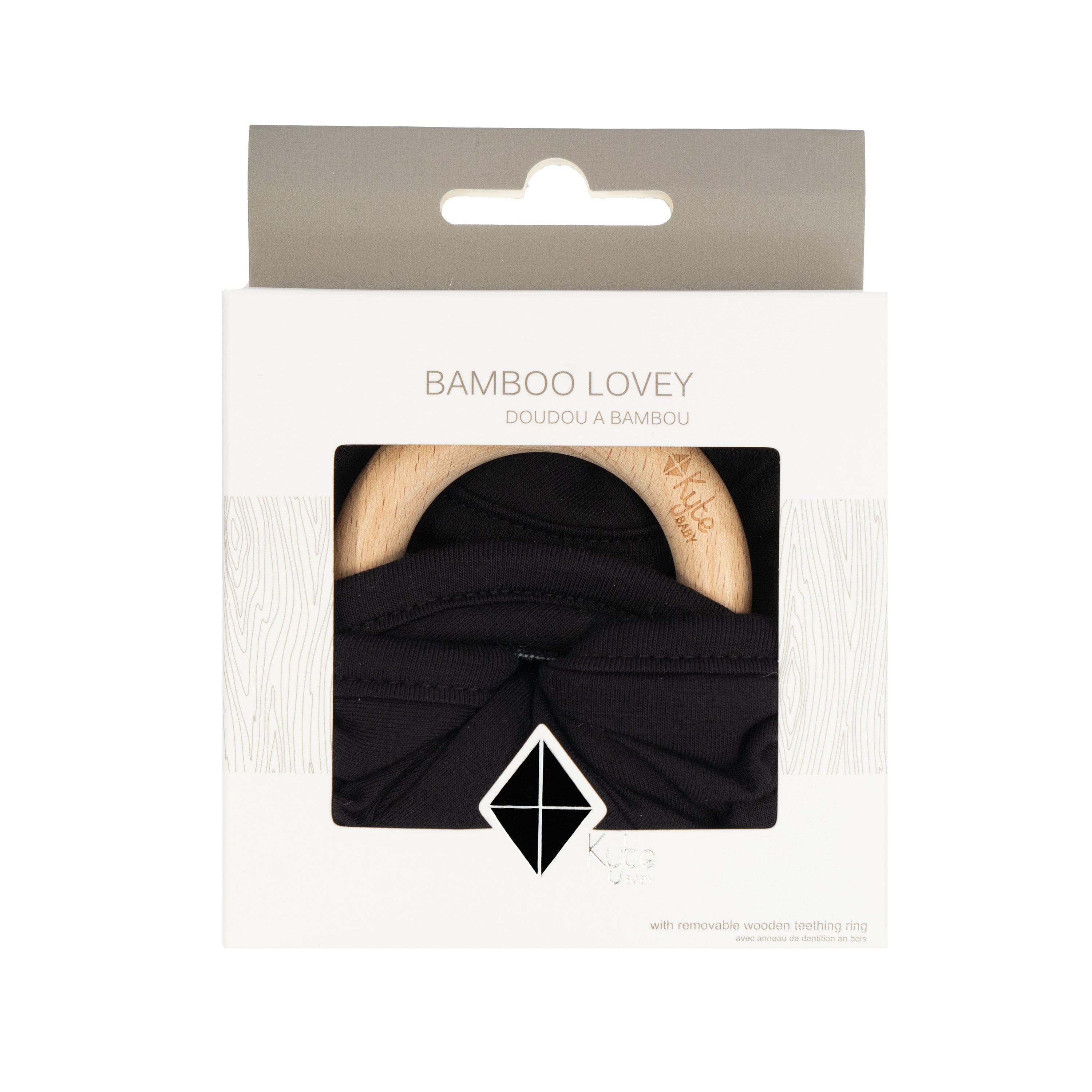 Lovey in Midnight with Removable Wooden Teething Ring