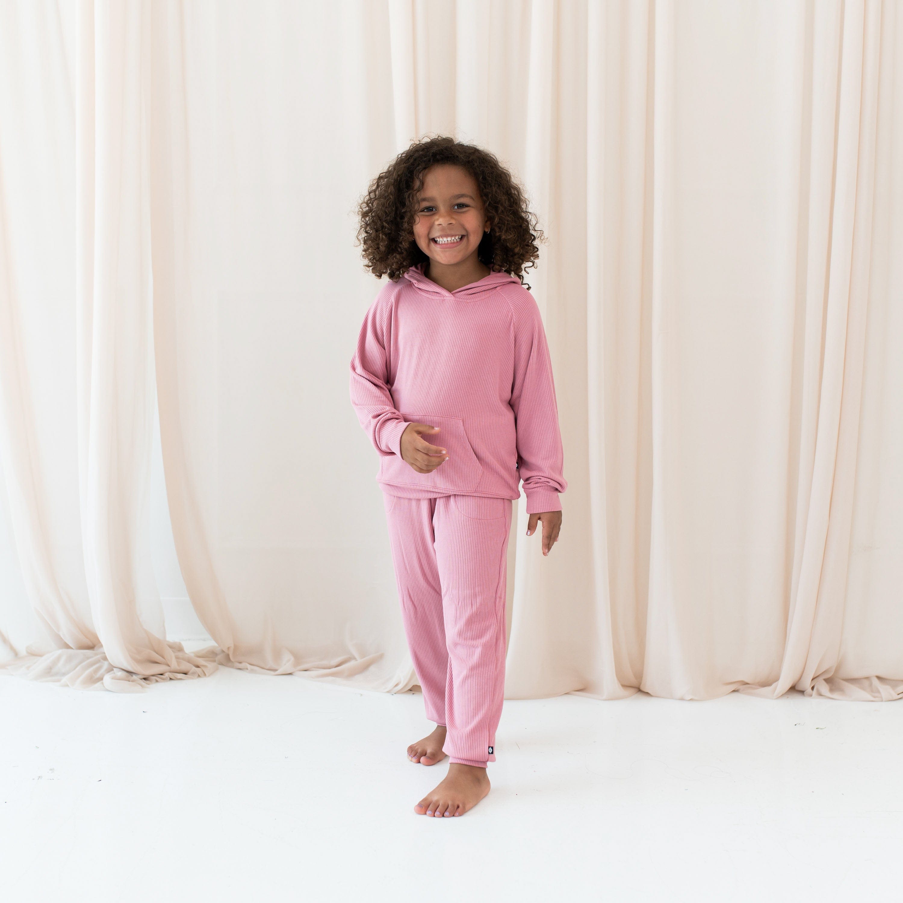 Ribbed Jogger Pant in Apple Blossom