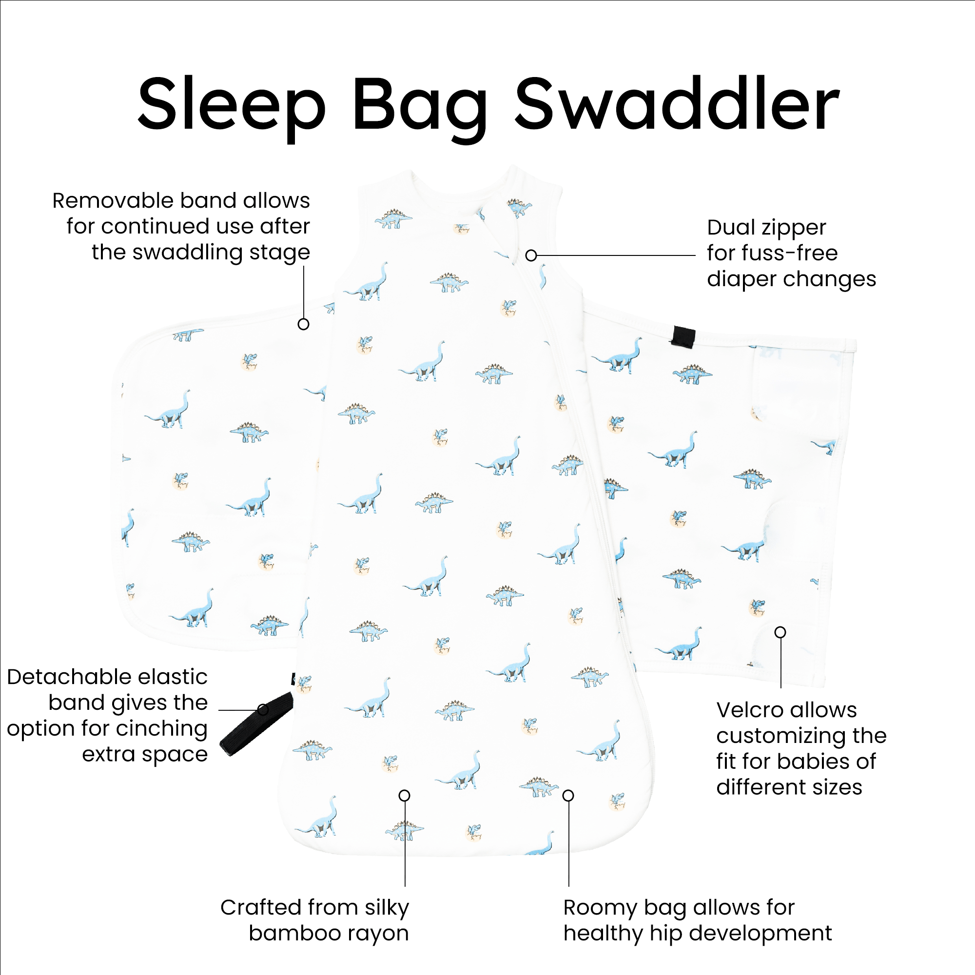 Sleep Bag Swaddler in Jurassic 1.0