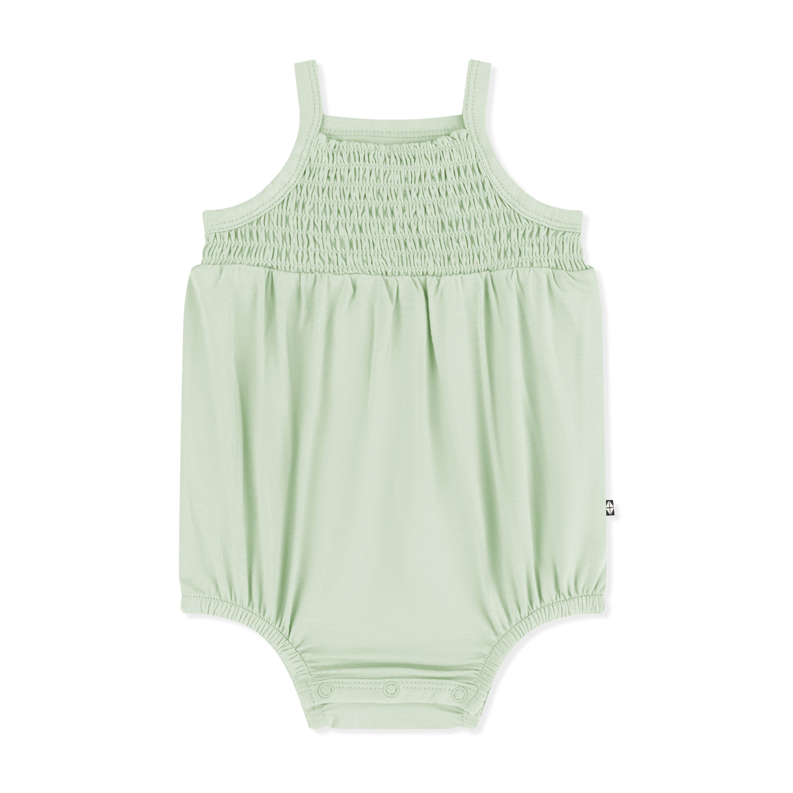 Smocked Bubble Romper in Basil