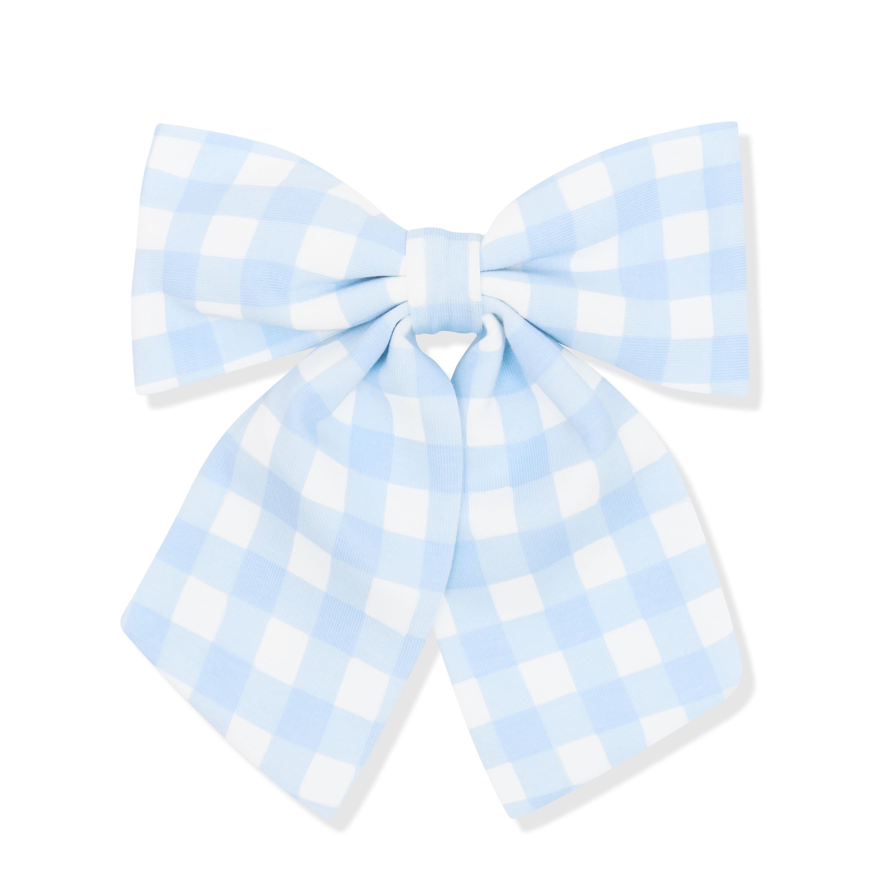 Large Alligator Clip Bow in Gingham Breeze
