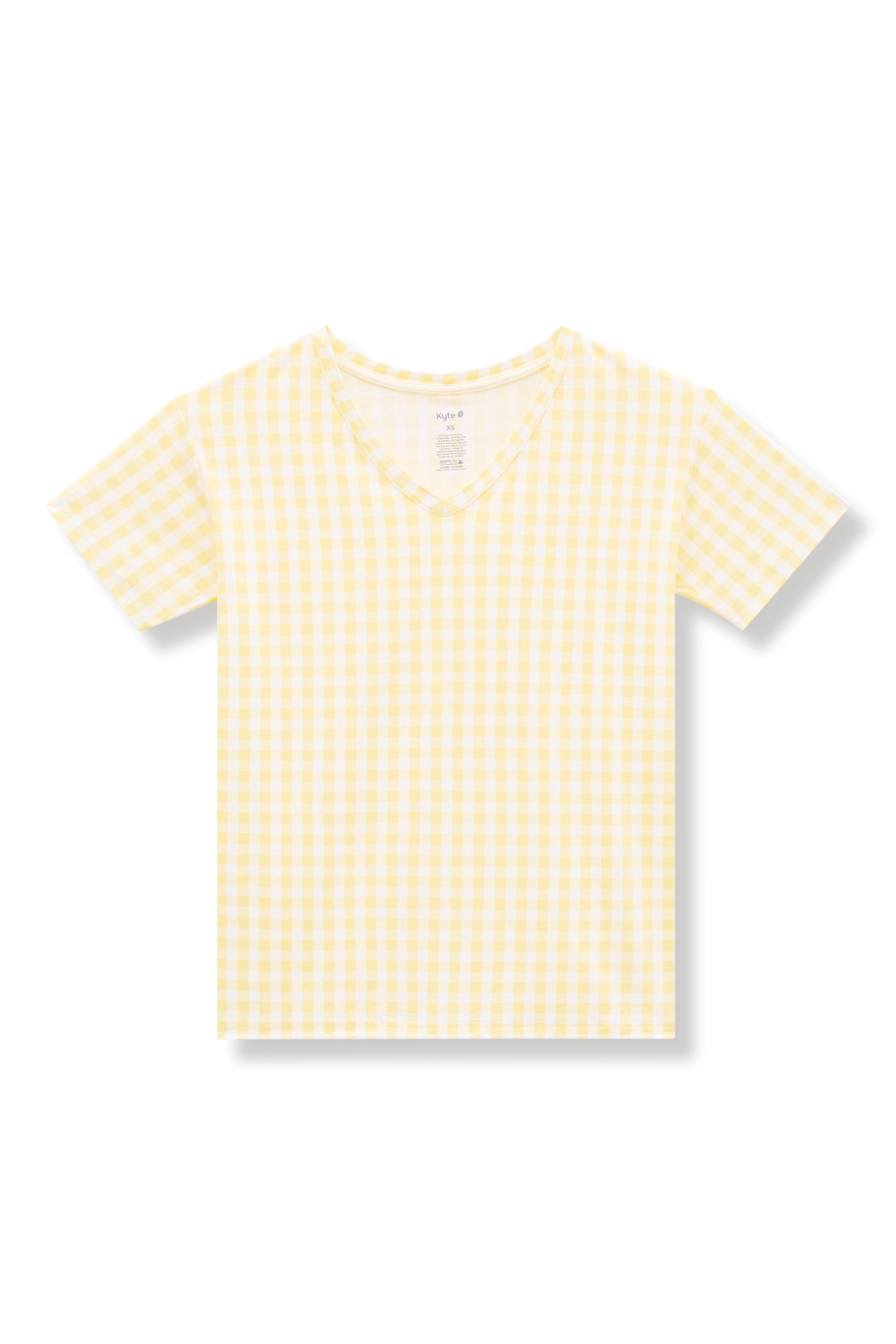 Women's Relaxed Fit V-Neck in Gingham Chamomile