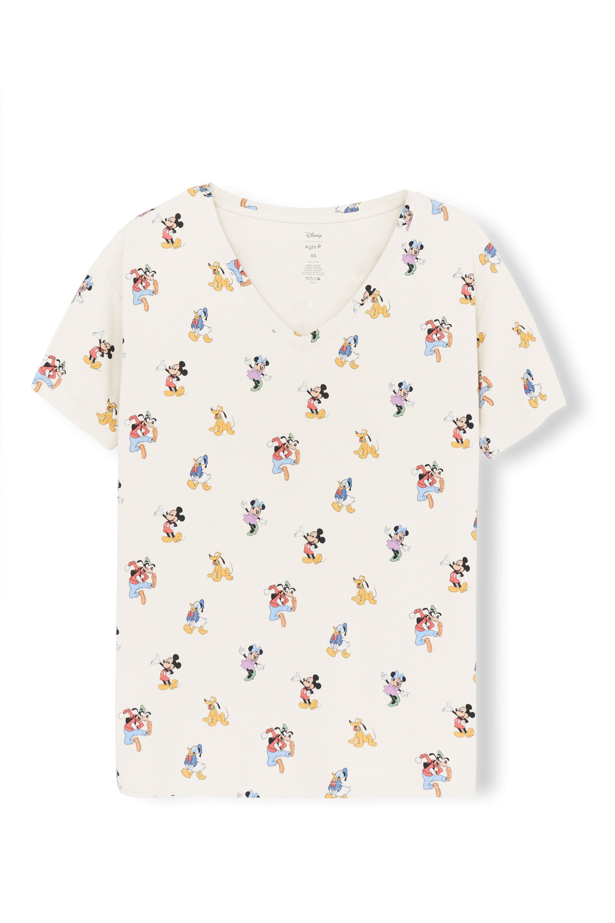 Women's Relaxed Fit V-Neck in Mickey Mouse and Friends