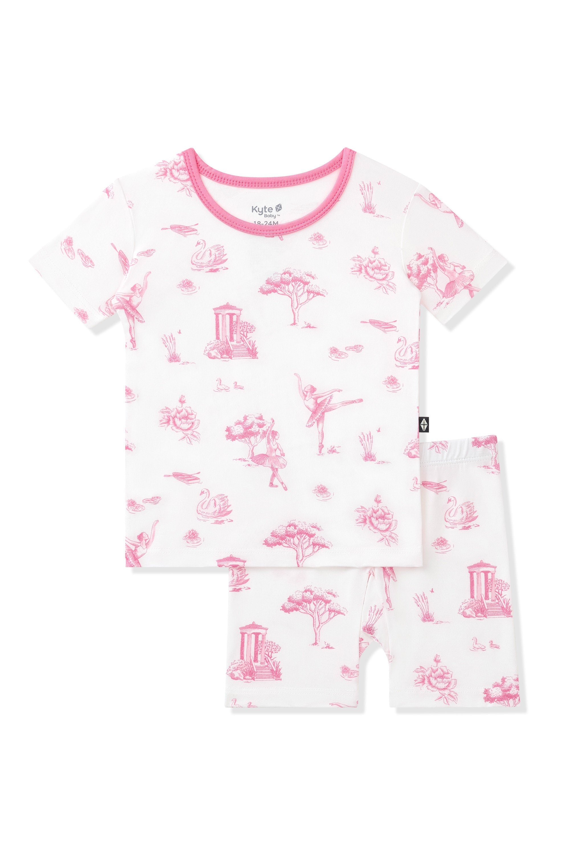 Short Sleeve Pajamas in Toile Ballet