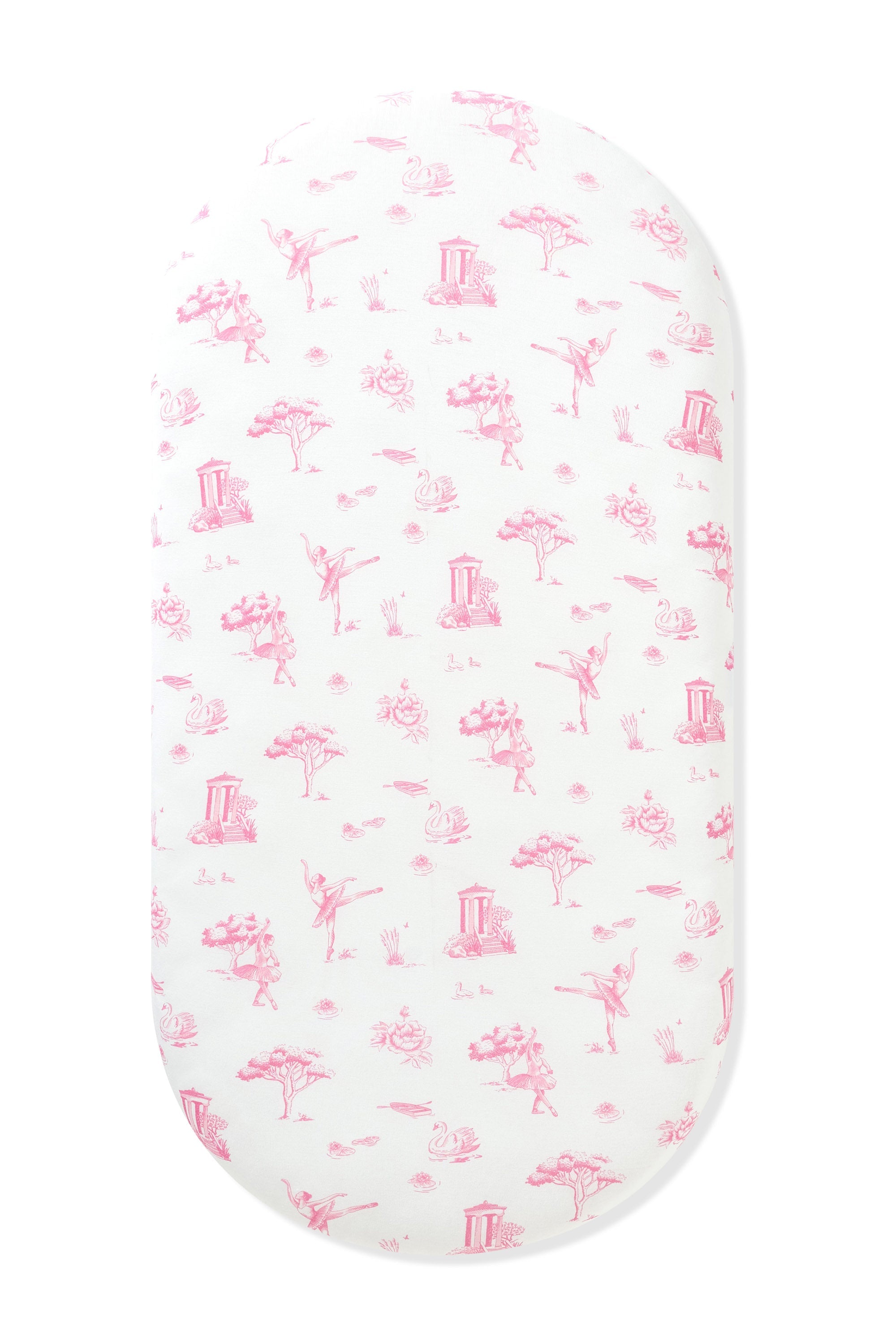 Oval Bassinet Sheet in Toile Ballet