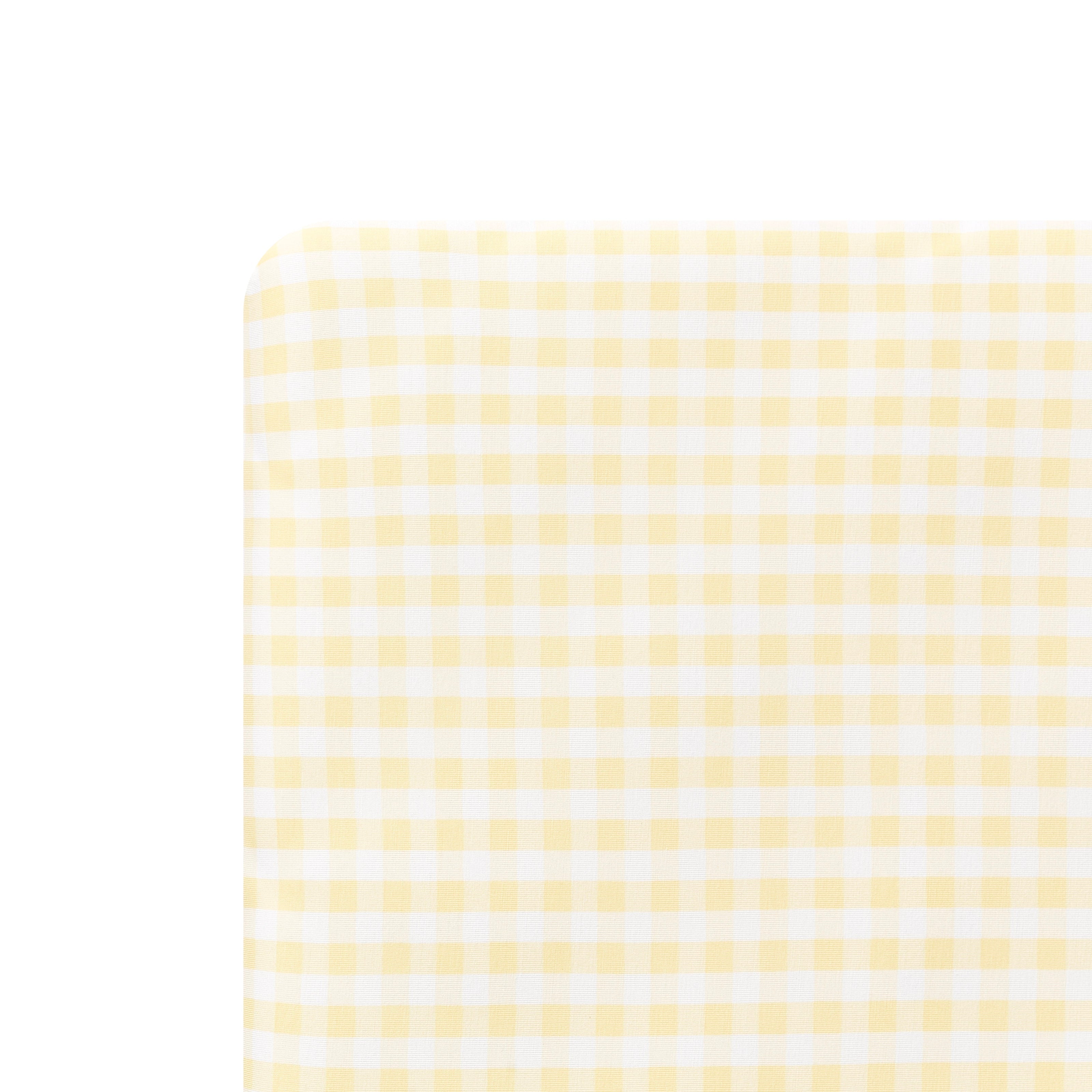 Crib Sheet in Gingham Chamomile