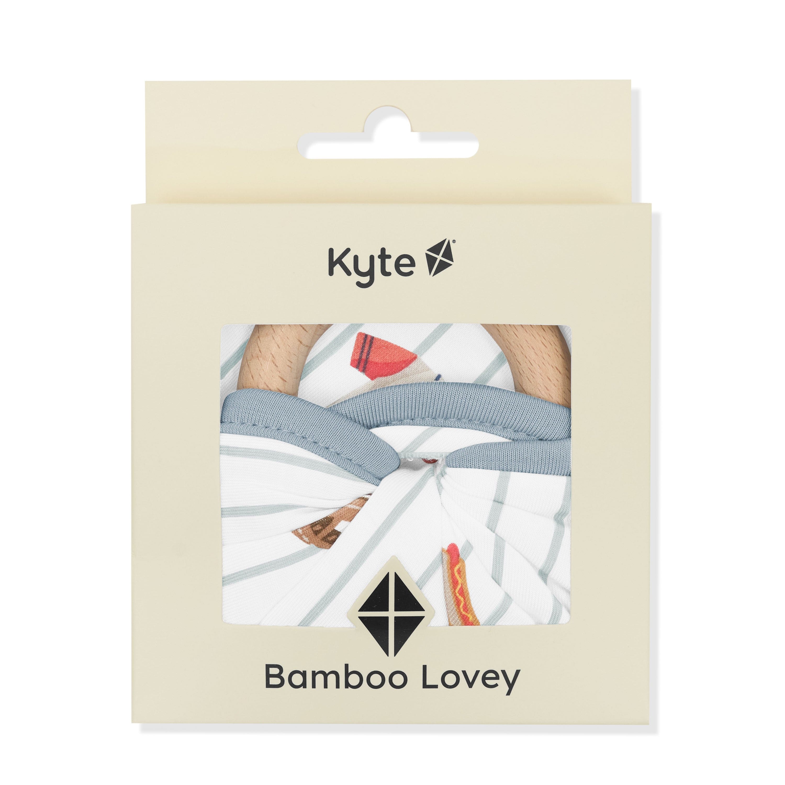 Lovey in Home Run with Removable Wooden Teething Ring