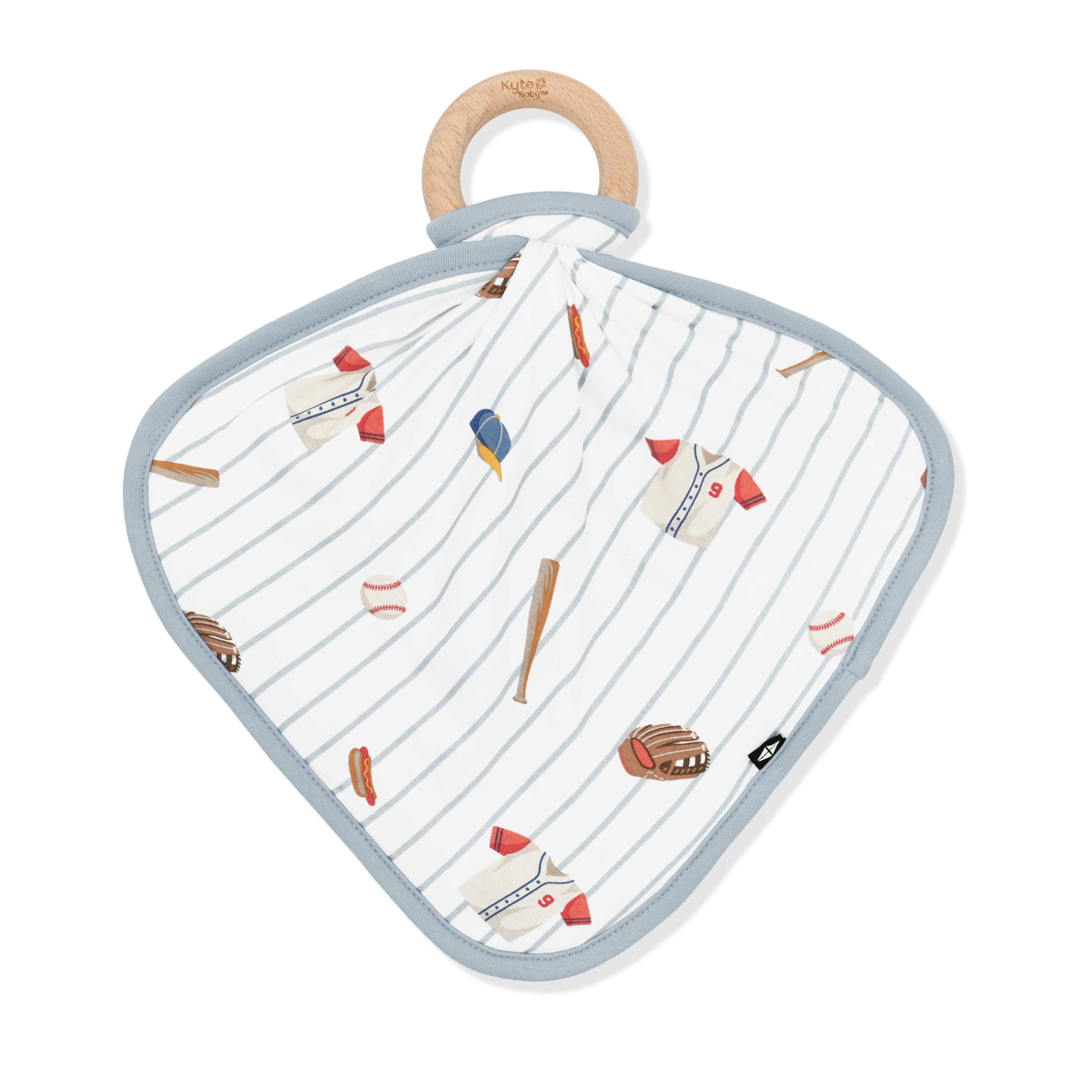Lovey in Home Run with Removable Wooden Teething Ring