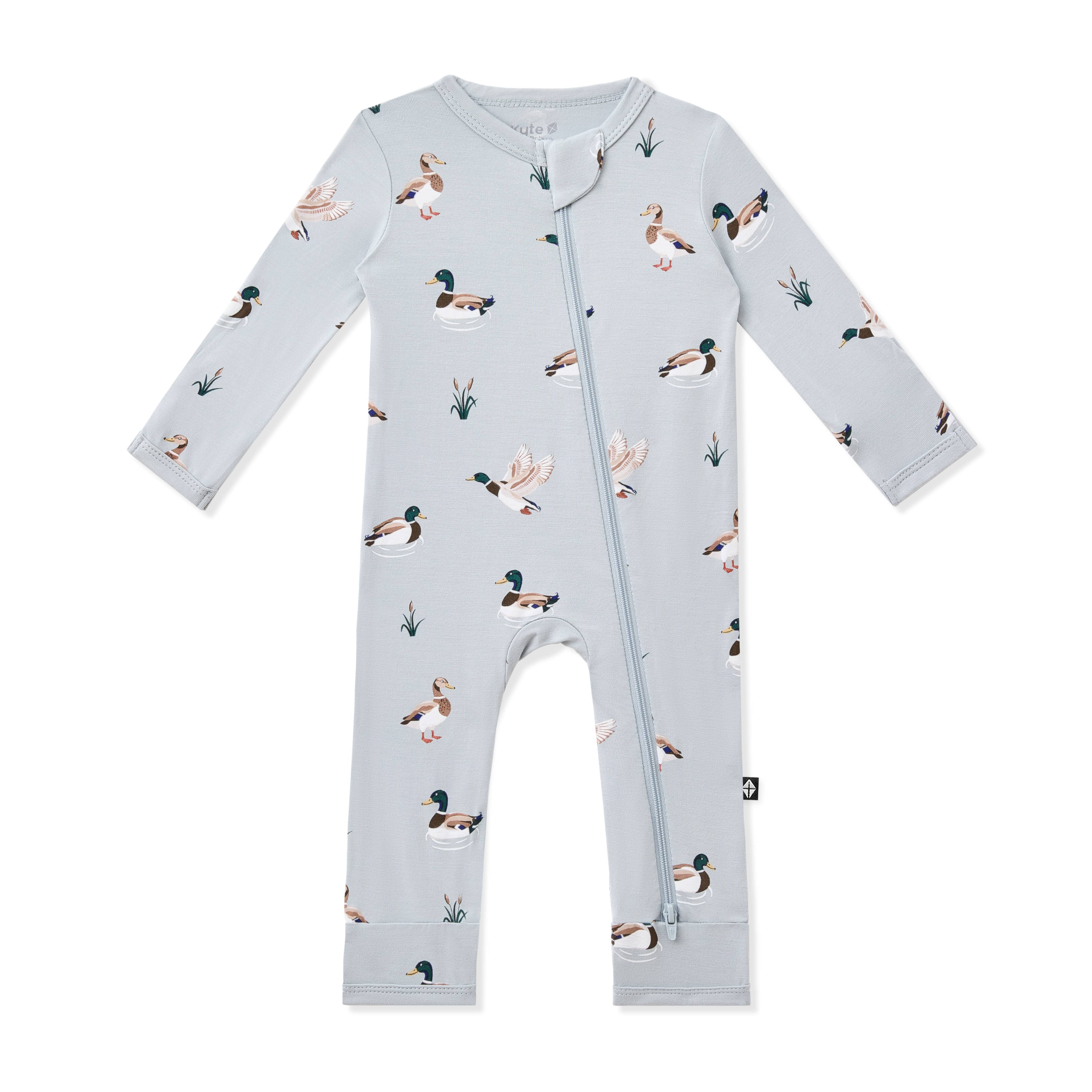Zippered Romper in Mallard Duck
