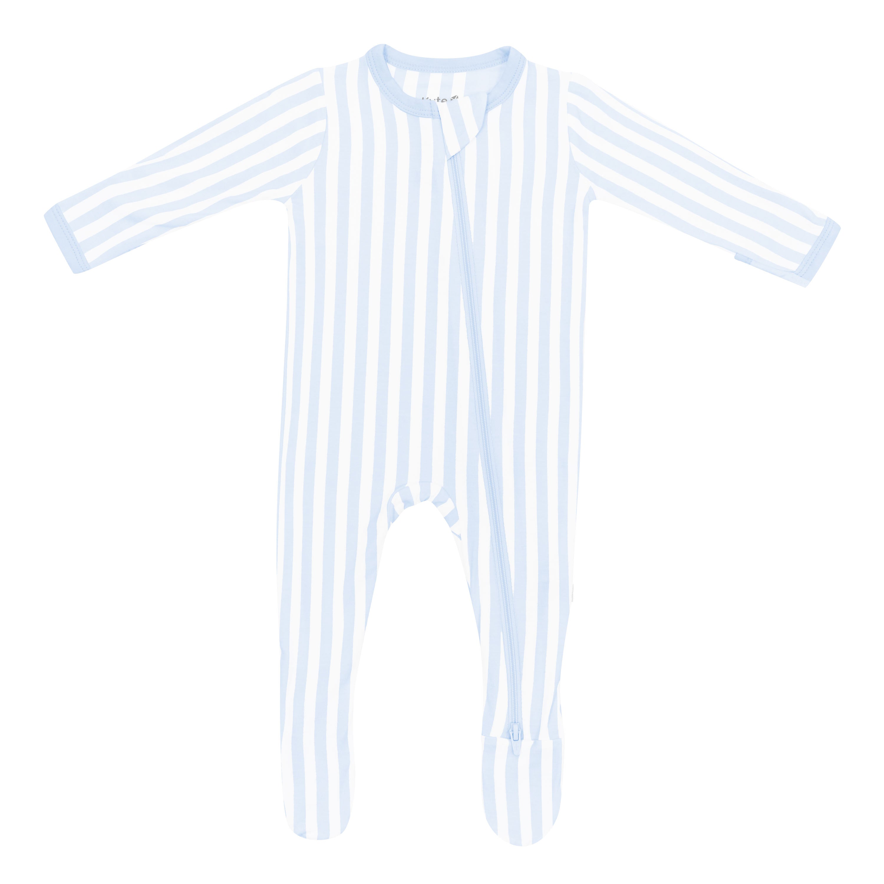 Zippered Footie in Small Mist Stripe