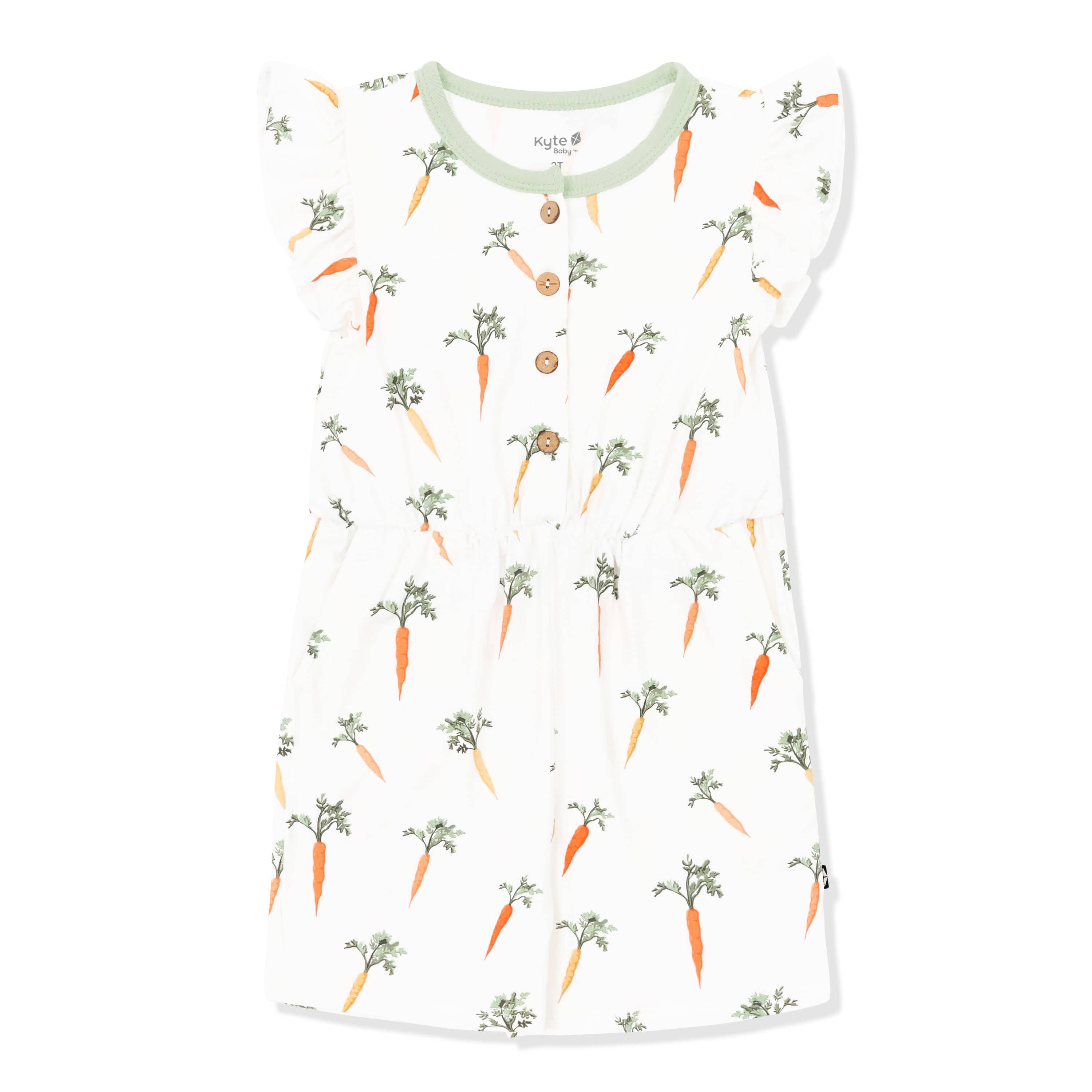 Flutter Sleeve Romper in Carrot