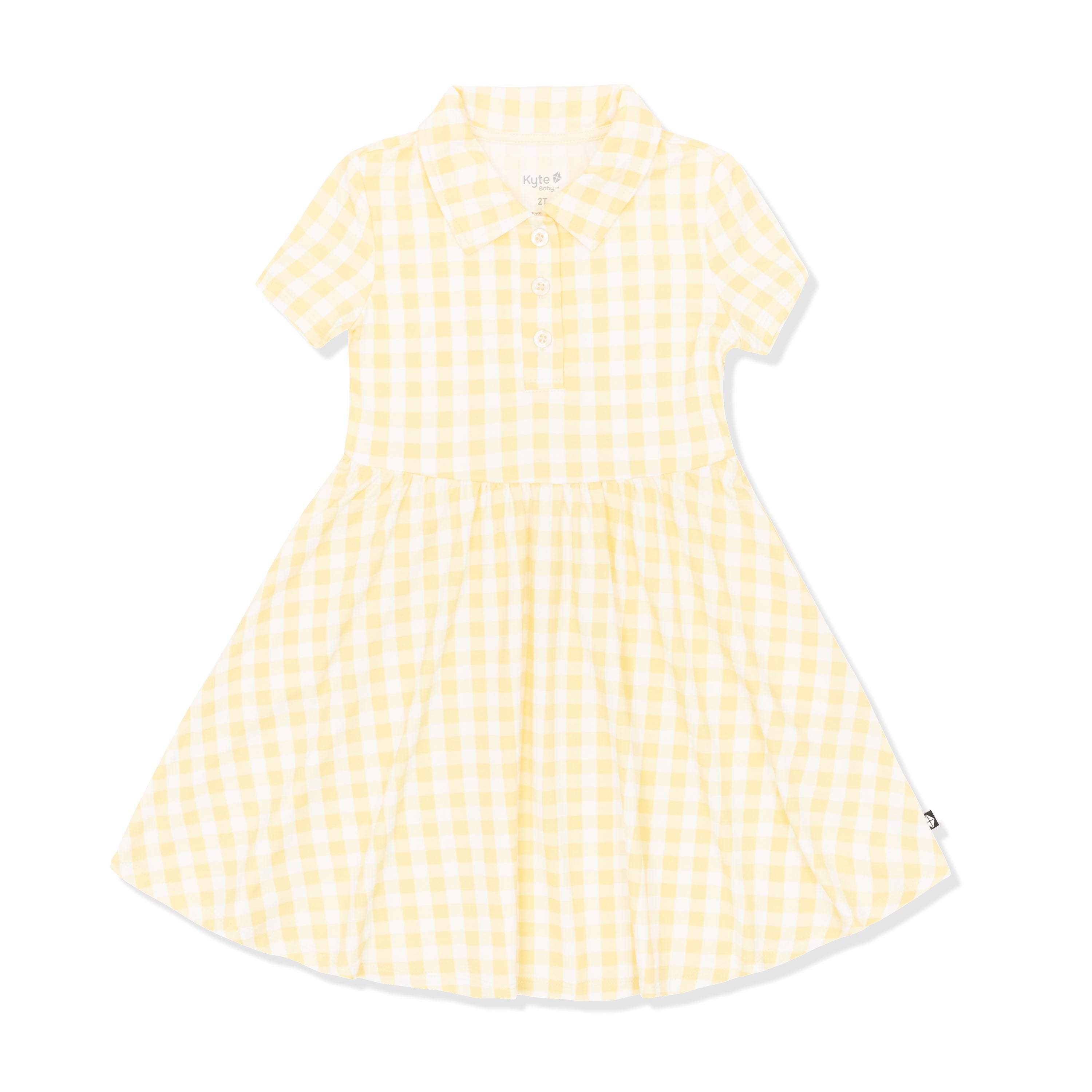 Polo Dress in Gingham Chamomile