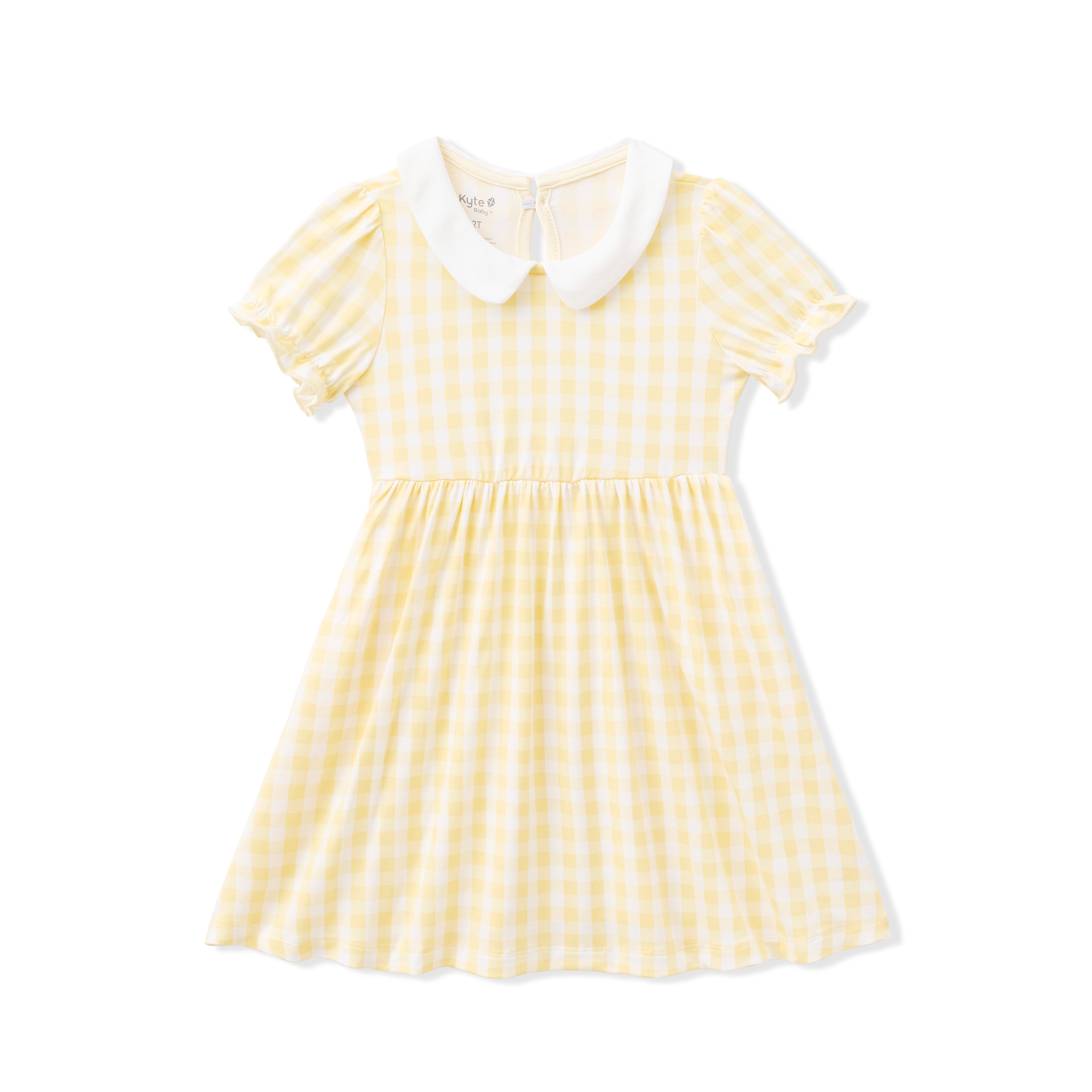 Peter Pan Collar Dress in Gingham Chamomile